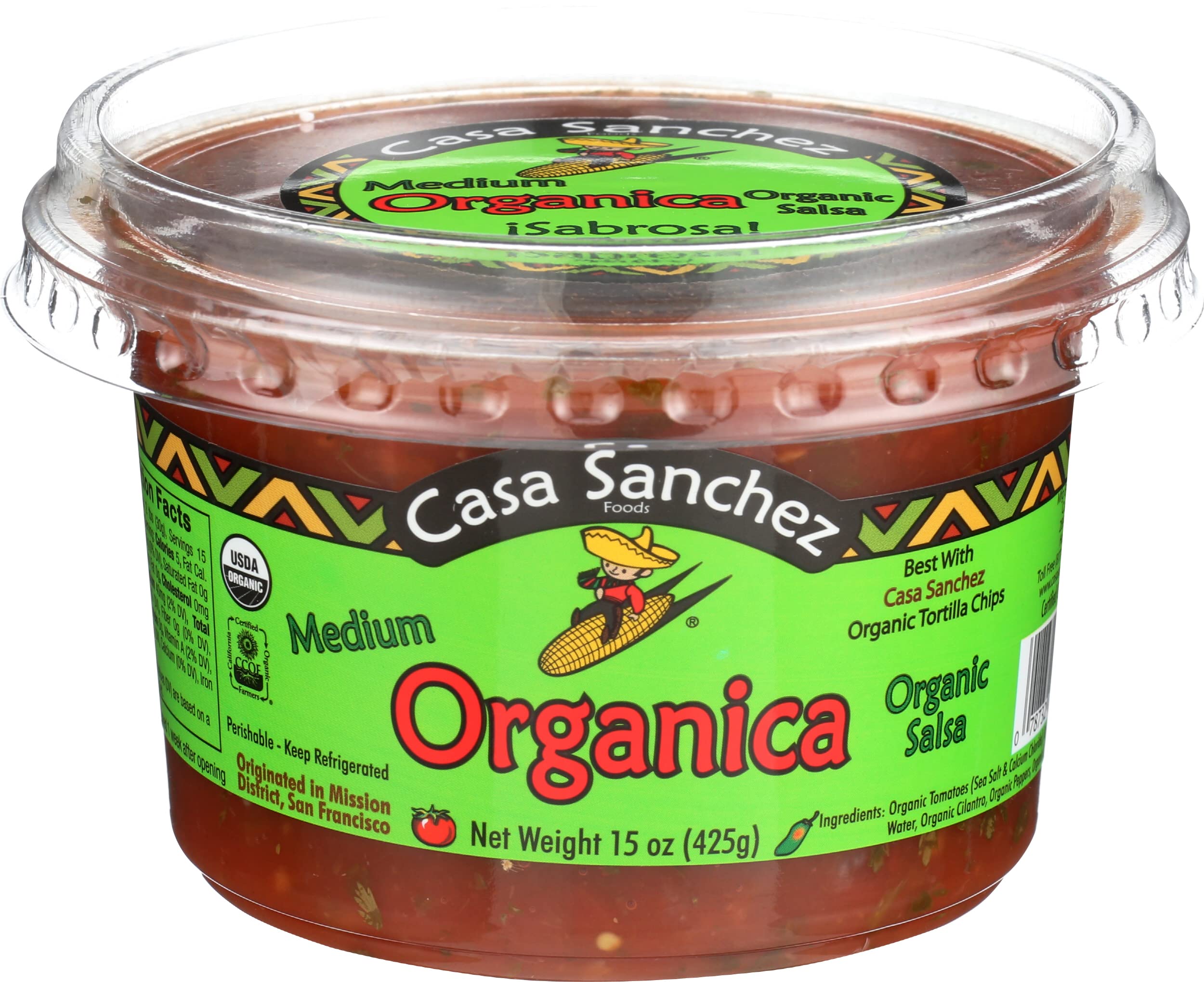 CASA SANCHEZ Organic Medium Salsa, 15 OZ