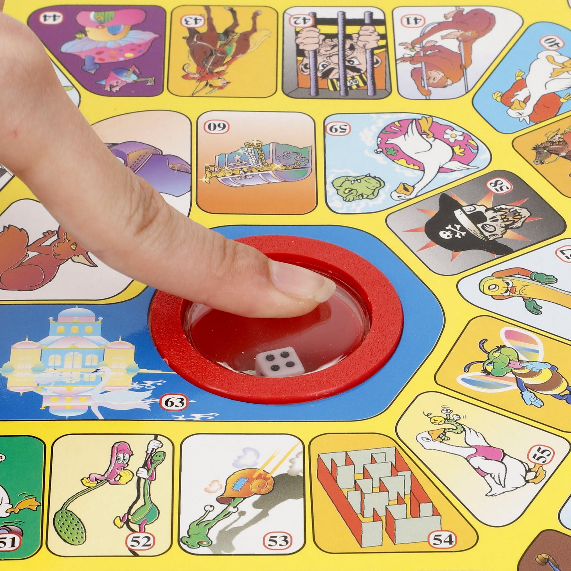 COLORBABY Juego parchís y oca automático, 2 en 1, Dados automáticos, 2-6 Jugadores, Juguetes clásicos, Juegos de Mesa, +4 años (47948)