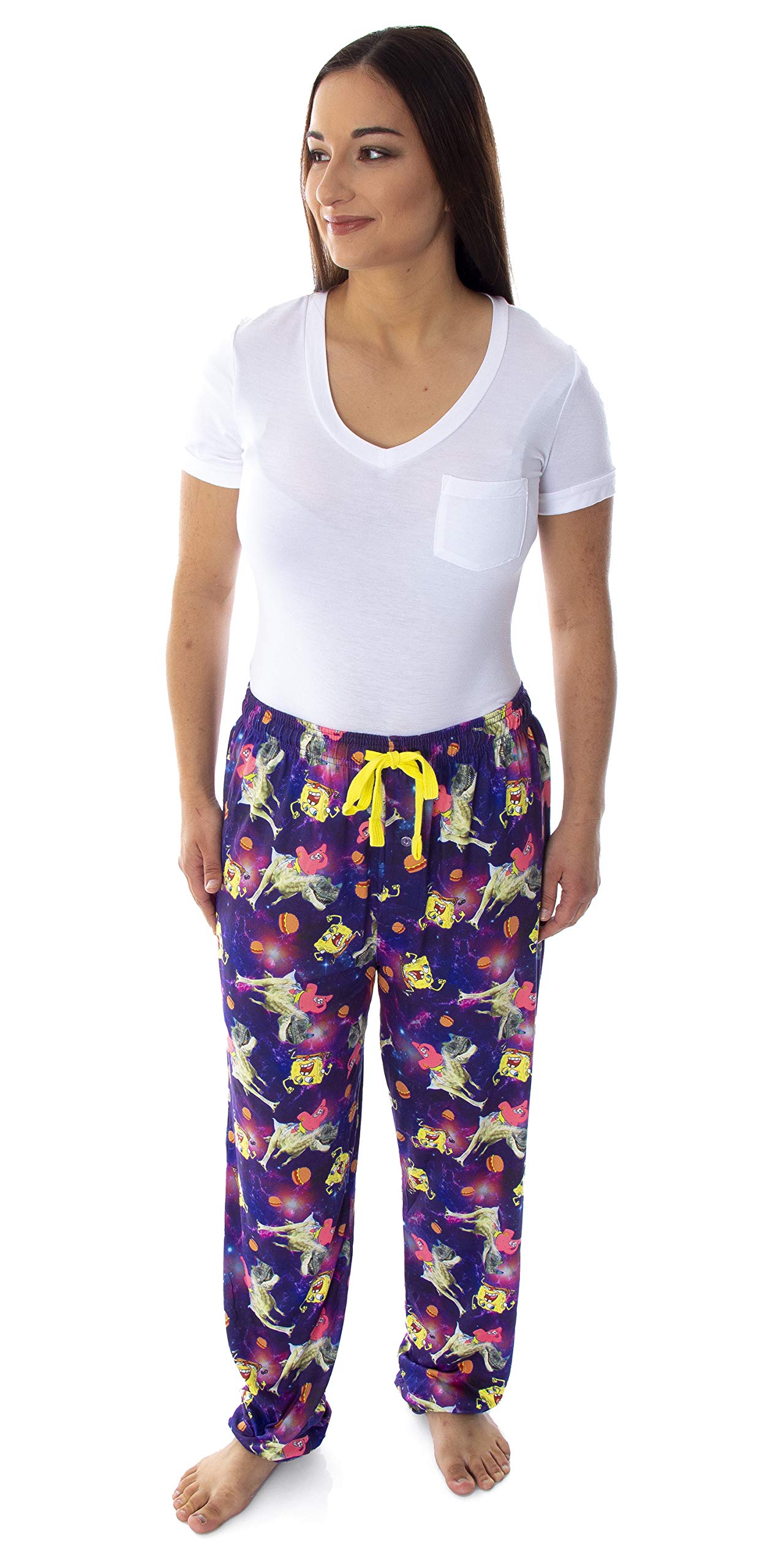 Bioworld SpongeBob SquarePants Męskie spodnie od piżamy Space Chase Adult Lounge Sleep