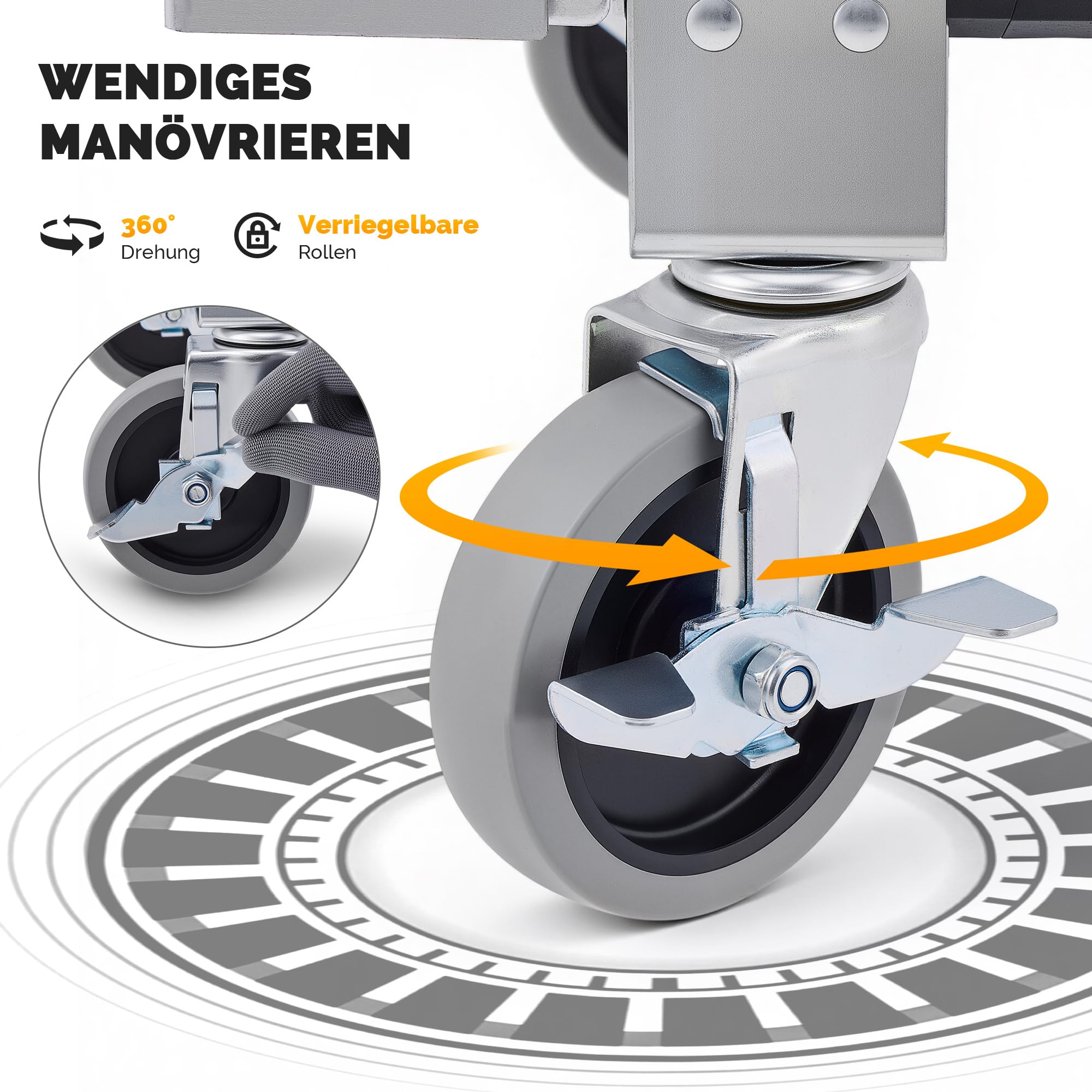 CREWORKS 2-in-1 Sackkarre Klappbar Aluminium Transportkarre Höhenverstellbar Plattformwagen mit Feststellbaren Schwenkrädern, 2 Gurten Tragkraft 270kg Handwagen Leicht Transportwagen für Transporte