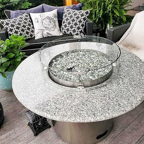 Miniatura 2 de GRISUN Diamantes de cristal de fuego ultra blancos para hoguera, rocas de vidrio templado reflectantes de 1 pulgada de alto brillo para chimenea