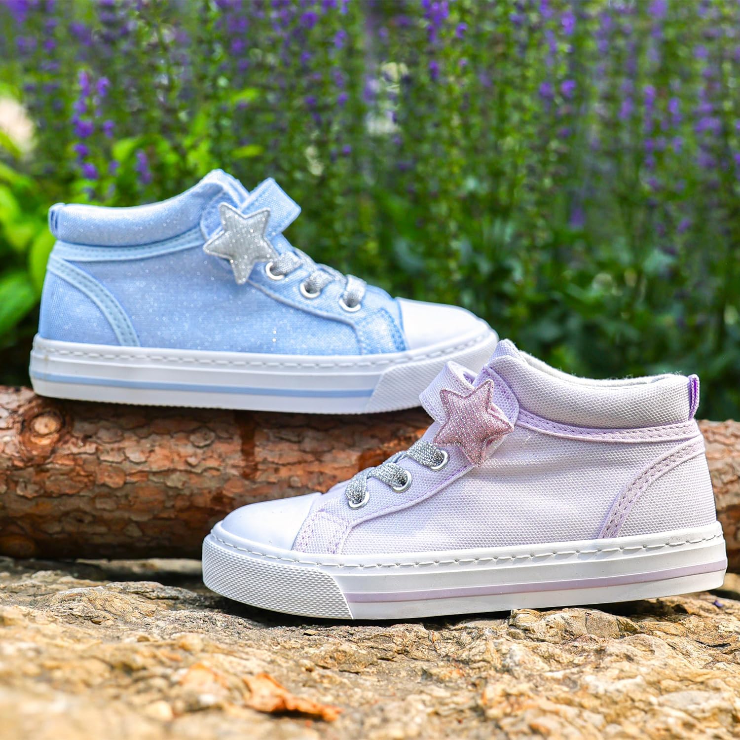 HugRain Toddler Girls Kids Sparkle Fashion Outdoor Walking Sneakers - Image 2