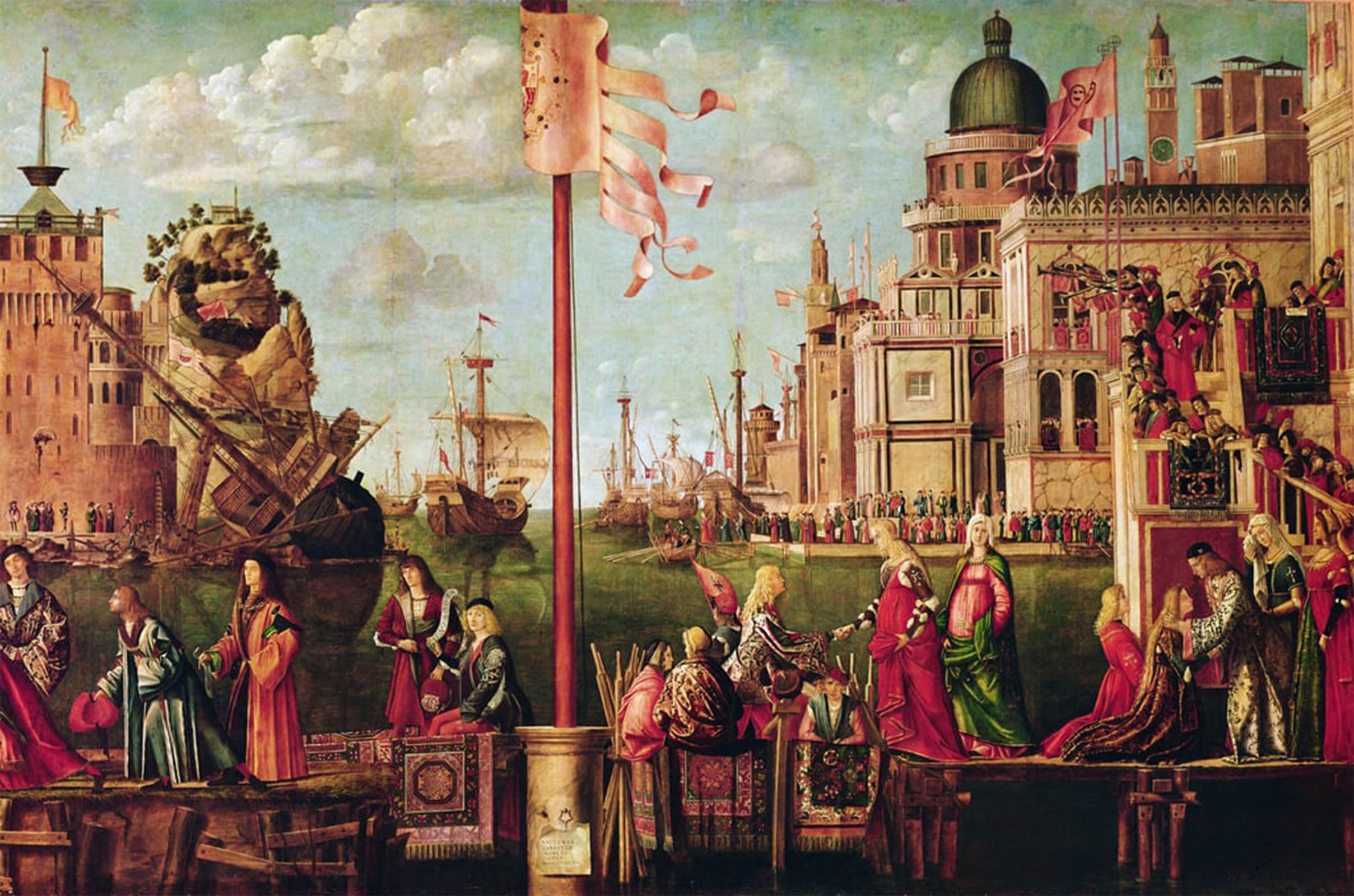 POSTERIIk Famous Print Pop Art Wall Art Graffiti Detail of the Meeting of Etherius and Ursula and the Departure of the Pilgrims by Vittore Carpaccio Art Prints for Home Decor 60x90cm