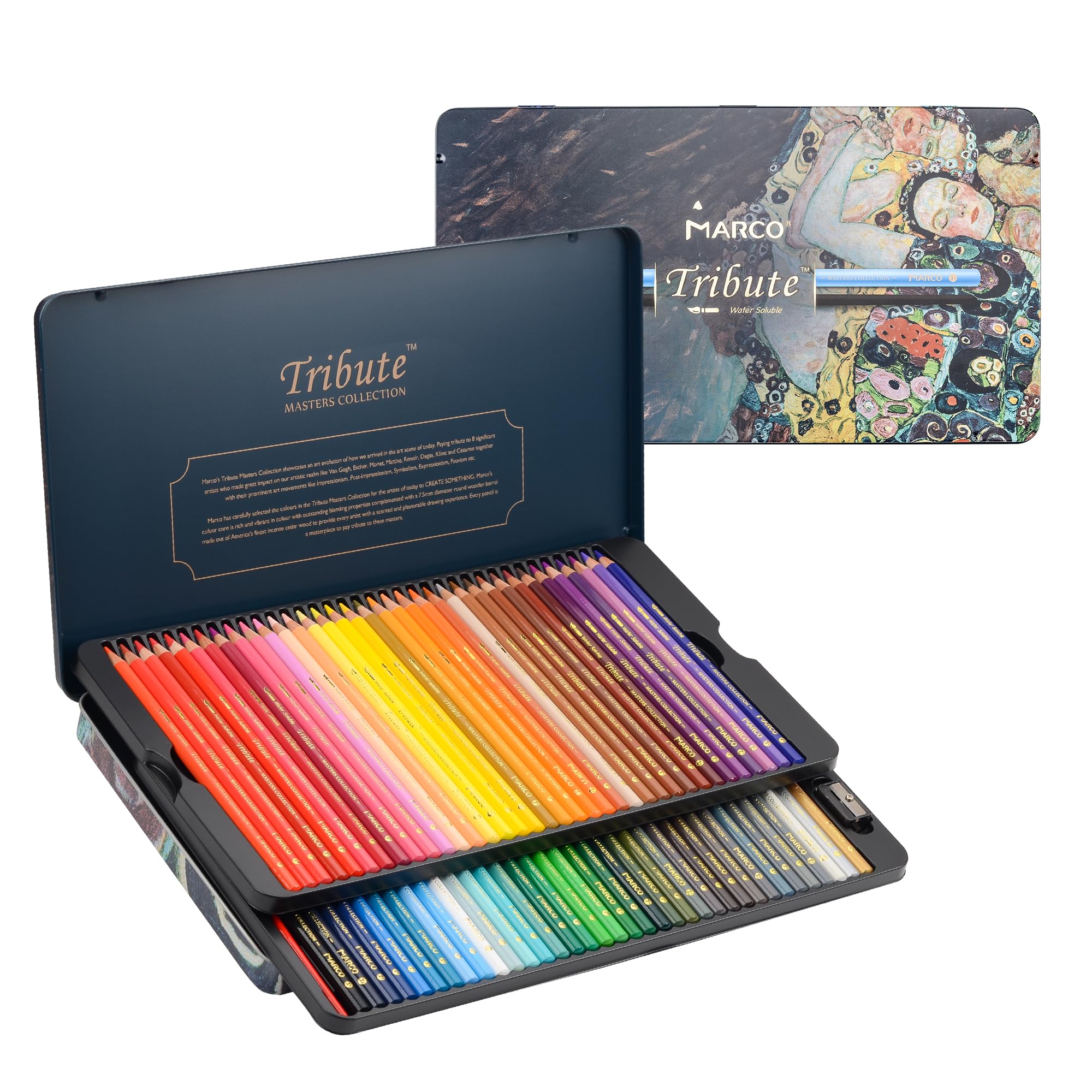 色鉛筆画「MAKE A COLOR」レプリカ Amazon | Marco 水彩色鉛筆 72 色セット ソフト芯 高発色 重ね塗り 鉄