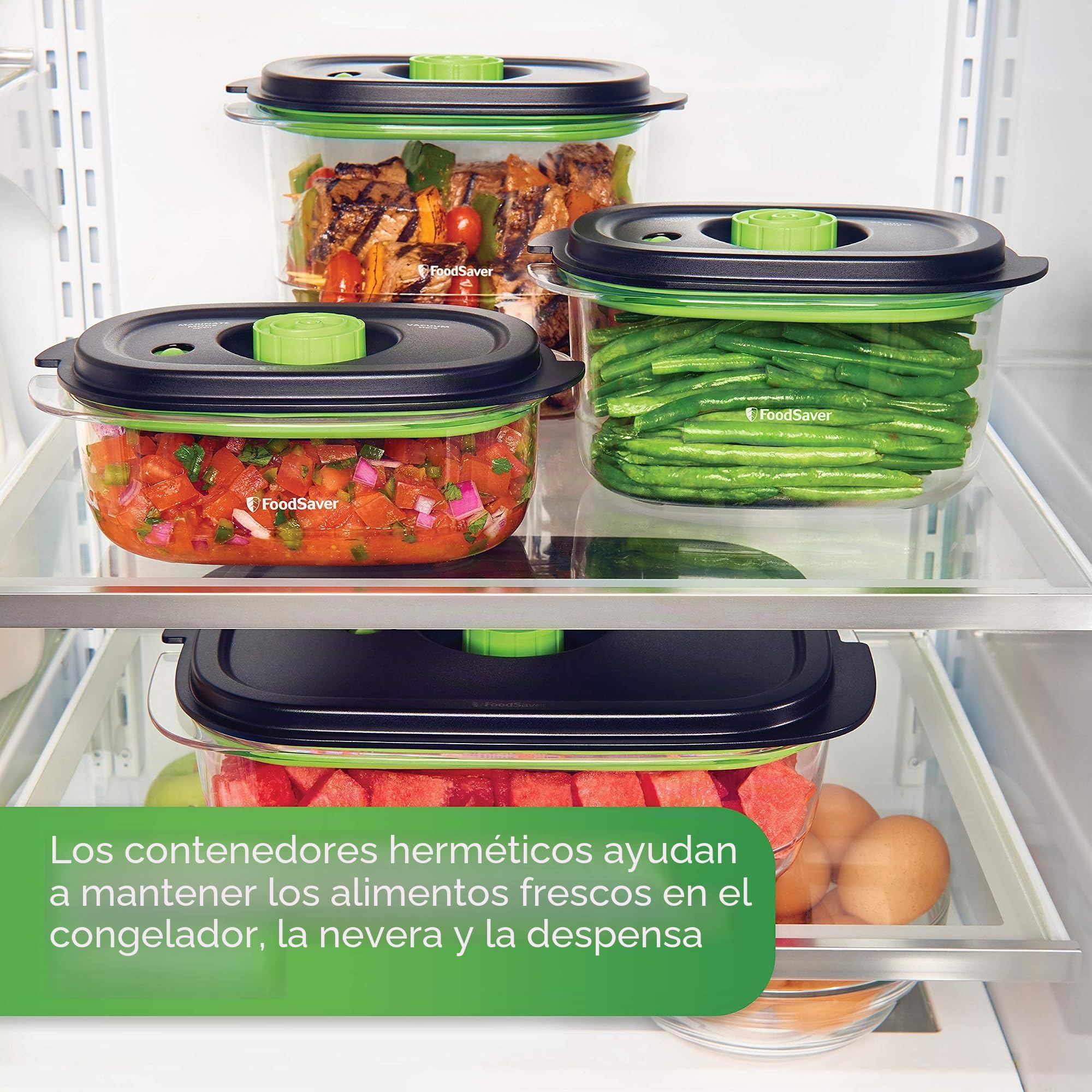 FoodSaver 2129973 Conservar y marinar 10 tazas de sellado al vacío – Contenedor para marinar rápido o congelador y almacenamiento de despensa, transparente