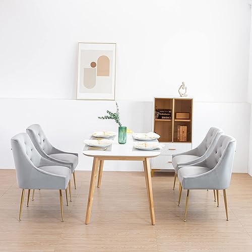 Miniatura 7 de Juego de 2 sillas de comedor modernas, sillas de comedor de mediados de siglo, silla de comedor tapizada, silla de comedor de terciopelo con barra