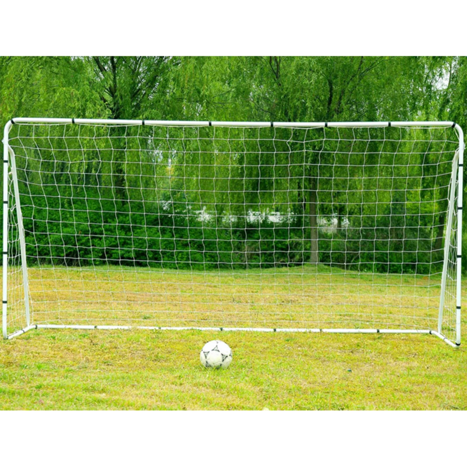 Grande porta da calcio grande, 365 x 182 x 90 cm, tubo in acciaio, set da allenamento per adulti, colore bianco