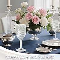 Vista 5 de 10 copas de vino de plástico de 13 onzas, copas acrílicas para tostar, vasos irrompibles para bar, fiesta, boda