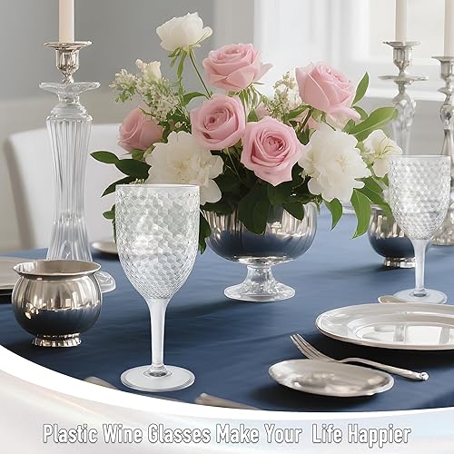 Miniatura 3 de Copas de vino transparentes de cristal de plástico de 13.5 onzas, copas de boda acrílicas, para tostar, cristalería, vasos irrompibles, copas de