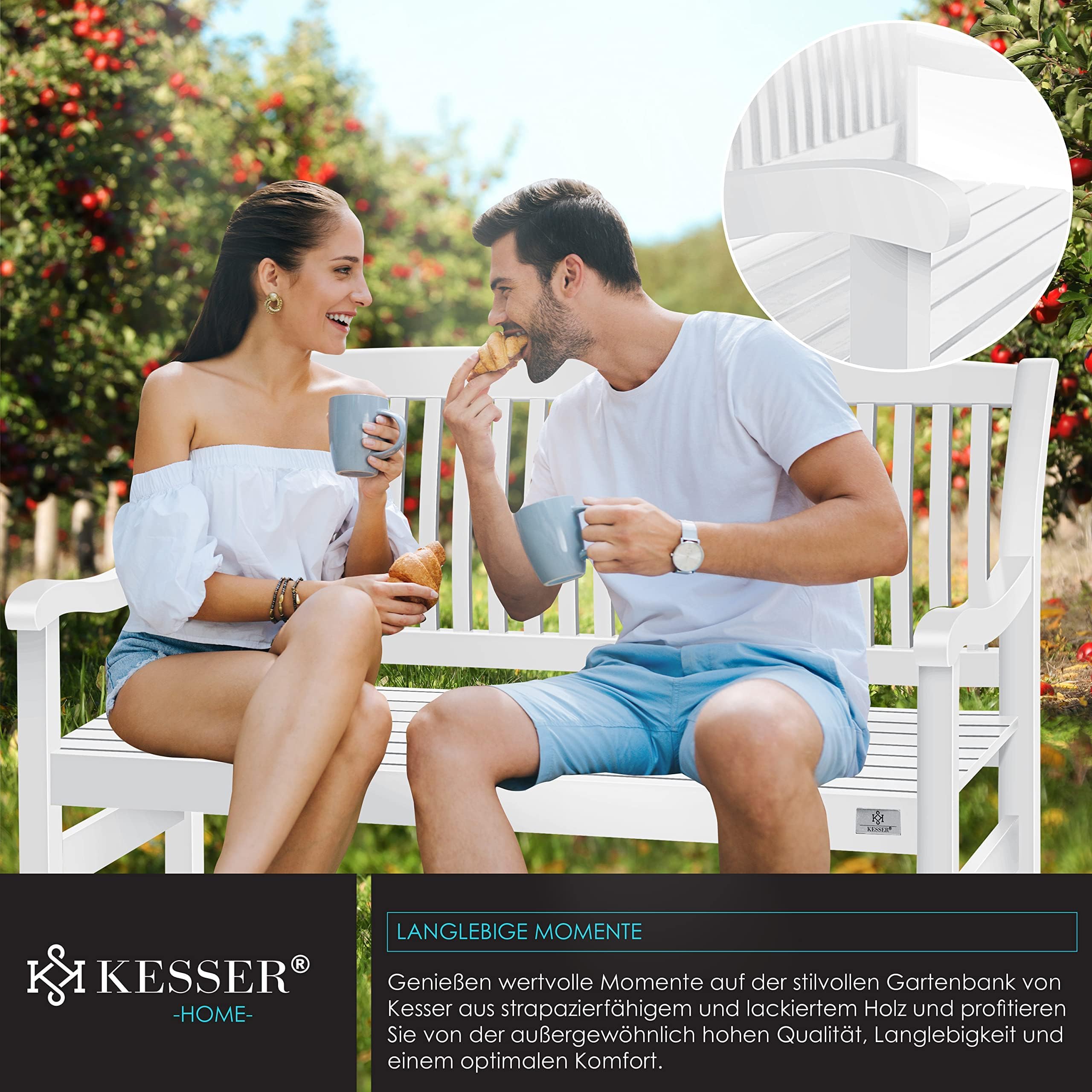KESSER® Panca da giardino in legno resistente alle intemperie, 125 cm, 2-3 posti, per esterni, balcone in legno massiccio, portata 320 kg, per giardino, terrazza e balcone, con copertura, colore
