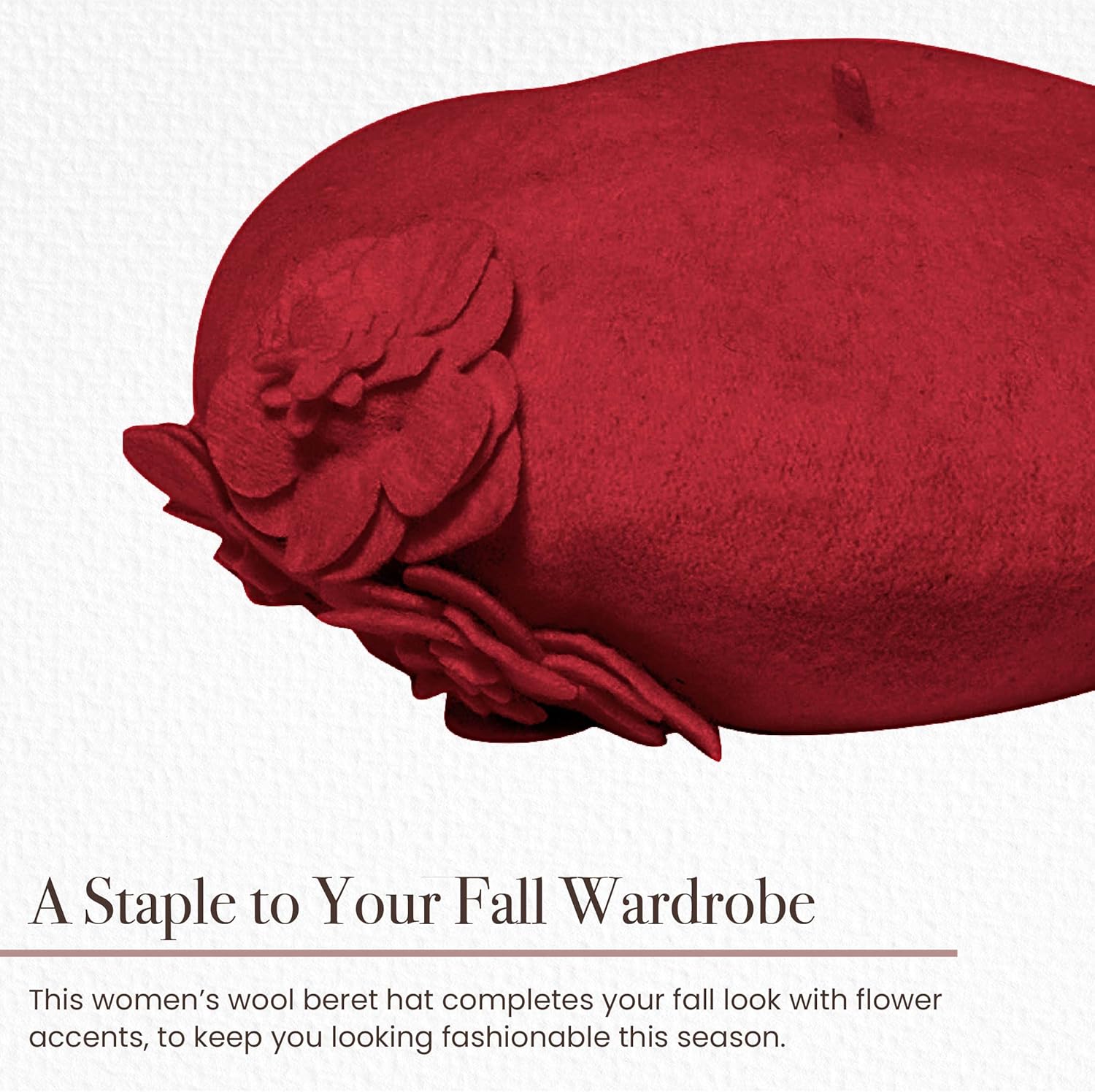 Miniatura 4 de San Diego Hat Company Boina de lana para mujer con flores