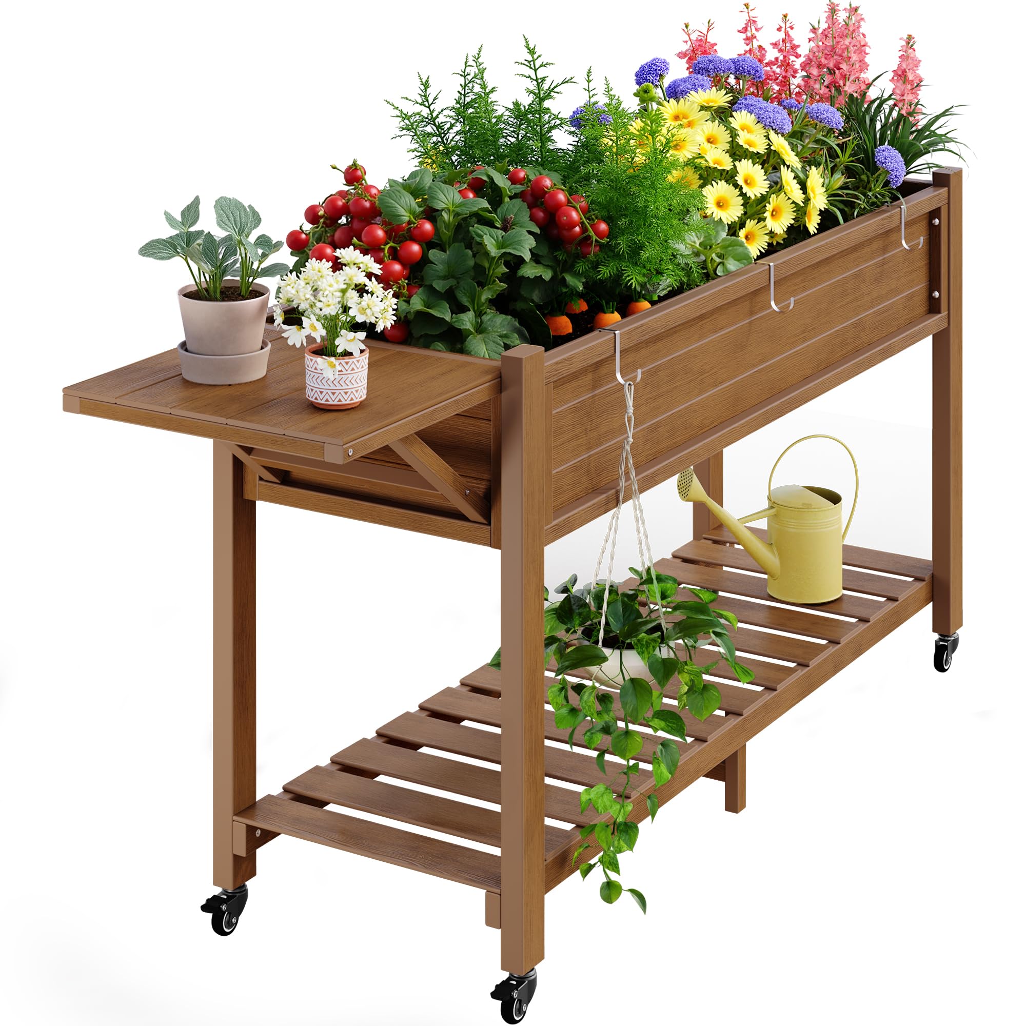 YEFU Raised Garden Bed with Legs and Wheels