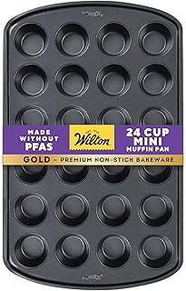 Wilton Gold Non-Stick 24-cup Muffin Pan, Stainless Steel Bakeware, Made ...