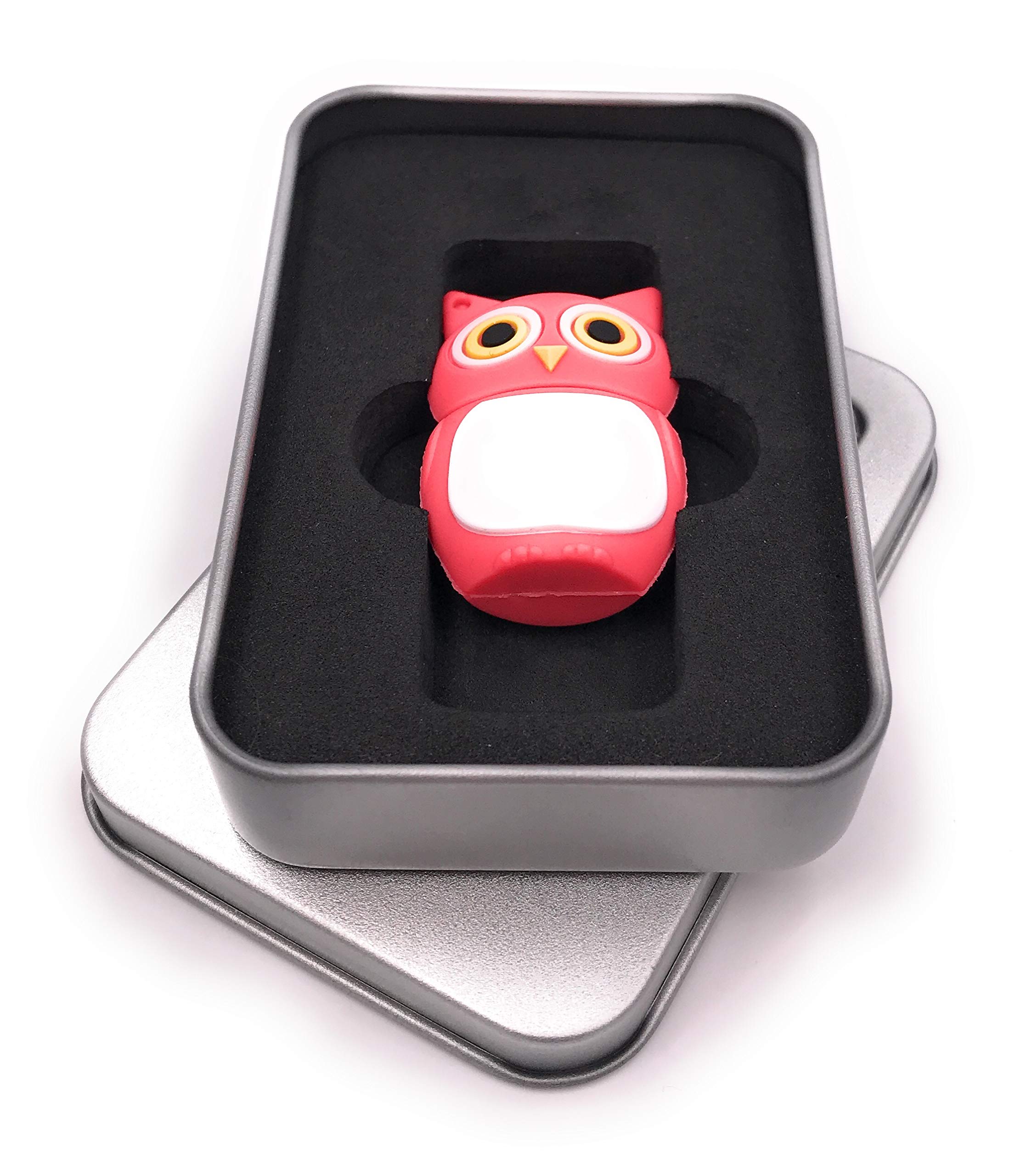 Onwomania Sowa ptak różowy pendrive USB w aluminiowym pudełku prezentowym 128 GB USB 3.0