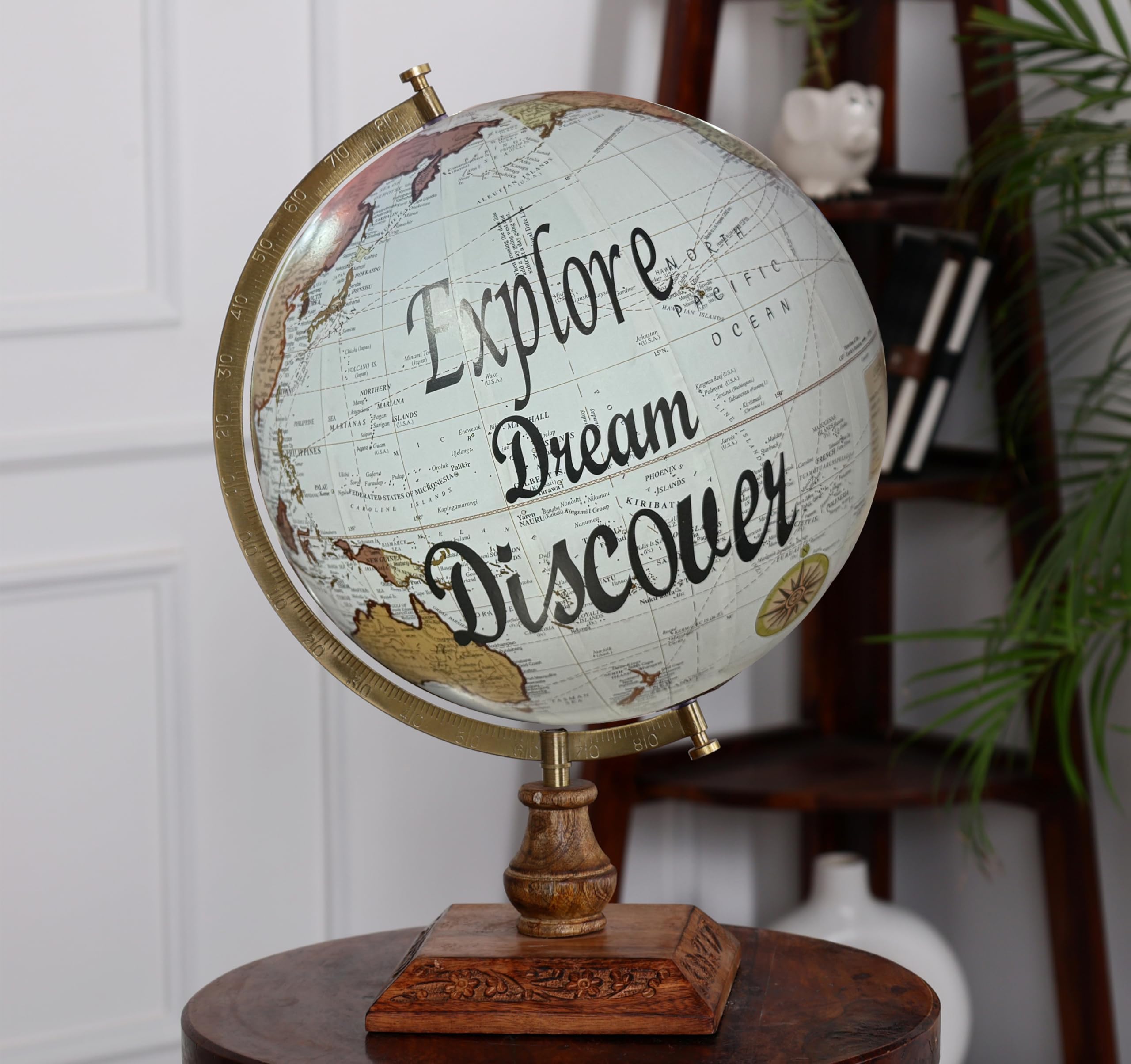Cosmic globe Exports Rotating World Globe 12 Inch with Metal Arc and Wooden Stand for Show pieces for Home Décor, Office Decor and Decorations items, Birthday, Party Gifts and Anniversary. 4