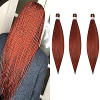 Vista 1 de Cabello trenzado preestirado fácil de trenzar, textura Yaki, pelo sintético trenzado para trenzas de caja, no pica, ajuste de agua caliente, trenzas