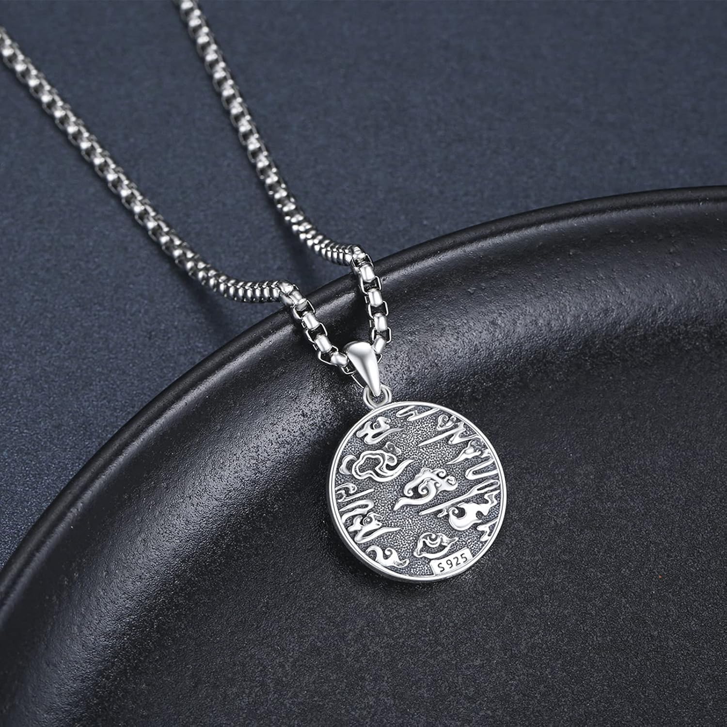 CUOKA MIRACLE Dragon Necklace 925 Sterling Silver Dragon Oxidized Jewelry Oriental Dragon Animal Pendant for Men Women Vintage Necklace Birthday Jewelry Gift - Image 3