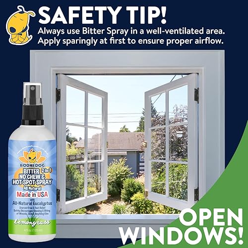 Miniatura 6 de Bodhi Dog Aerosol 2-en-1 sin masticar y para puntos calientes amargo - Remedio natural anti-mordedura mejor que la manzana amarga - Calma los puntos