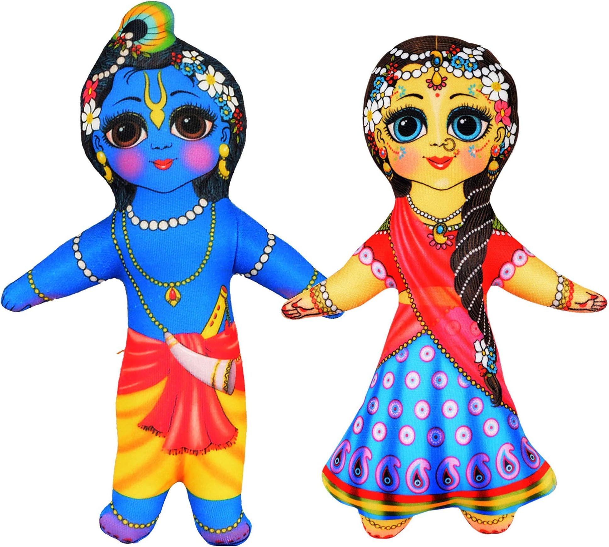 VRINDAVANBAZAAR.COM Radha Krishna 5.5 inches Soft and Plush Washable Toy- Radha Krishna Soft Toy – Cuddly and Washable Plush Dolls | Perfect for Kids, Home Décor, and Spiritual Gifting