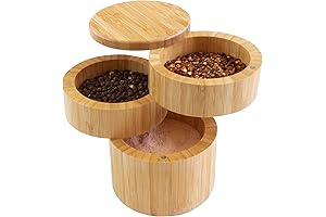 Totally Bamboo Triple Salt Cellar Spice Box