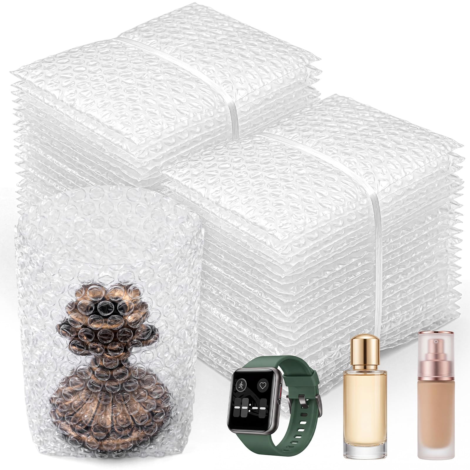 100 Pack Bubble Pouches Wrap, 5'' x 8'' Clear Bubble out Bags