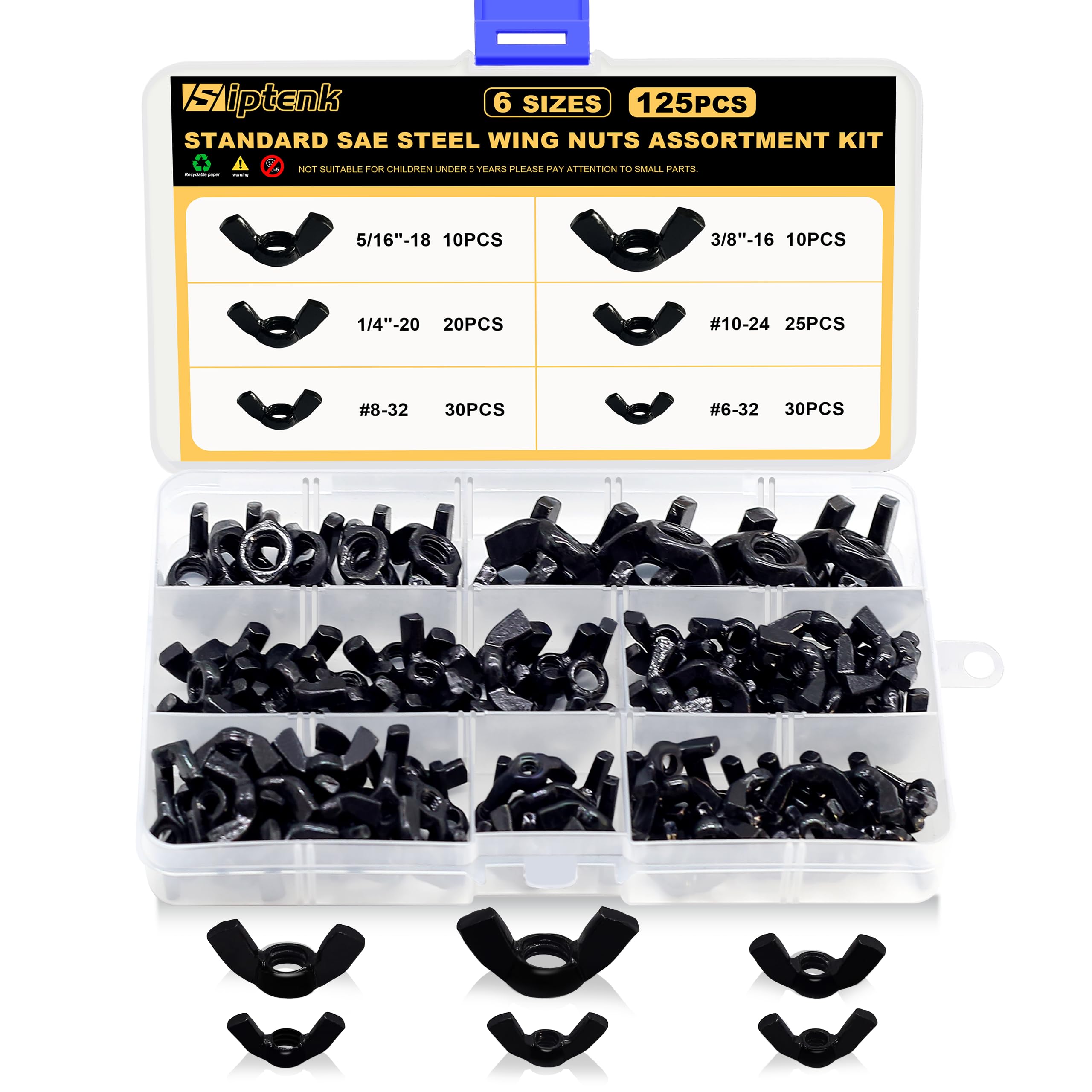 Wing Nuts Set - 125PCS SAE #6-#38 -1