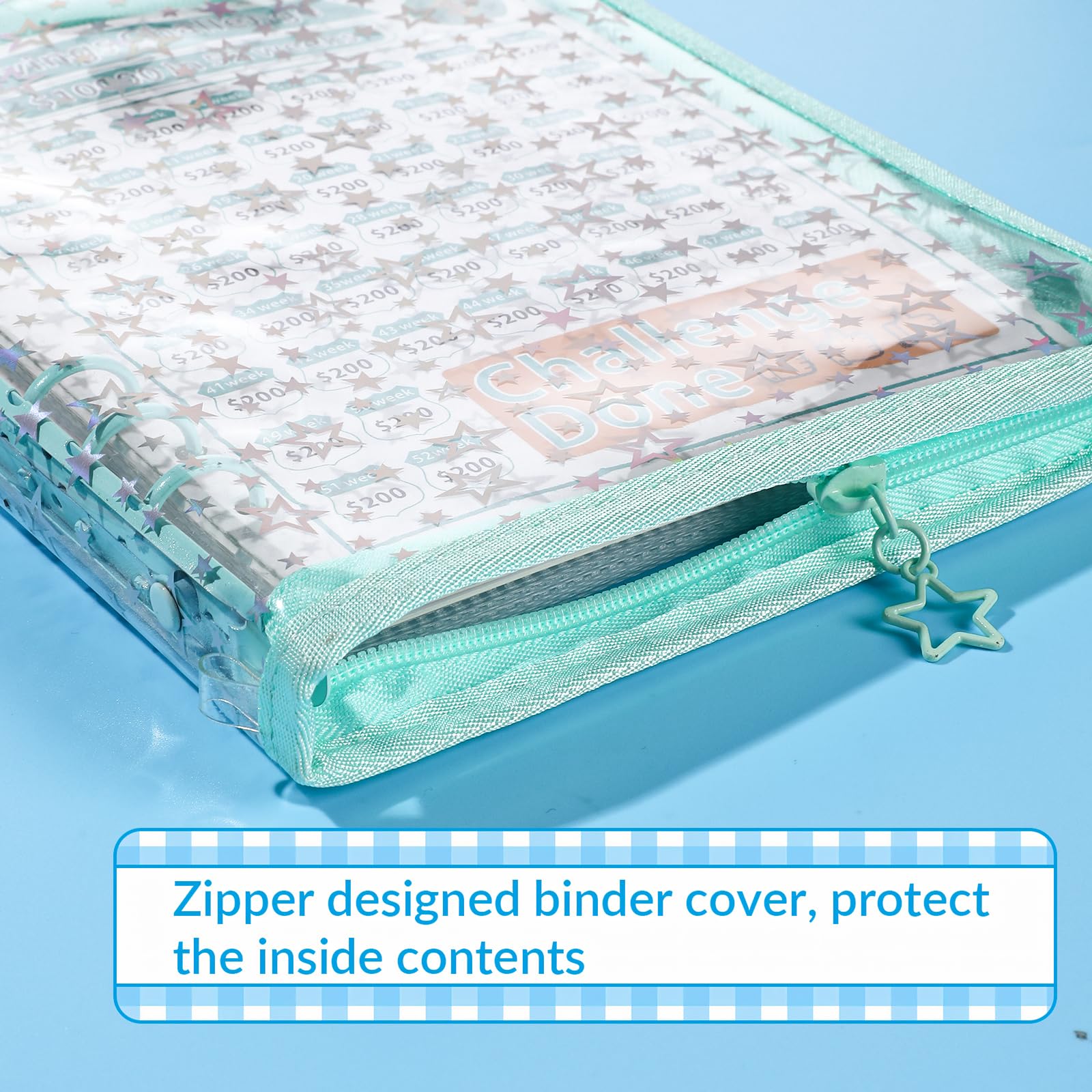Qusedwey A5 Budget Ordner Mit Reißverschluss - Glitzernde Planerhülle Für Deine Finanzen & Notizen