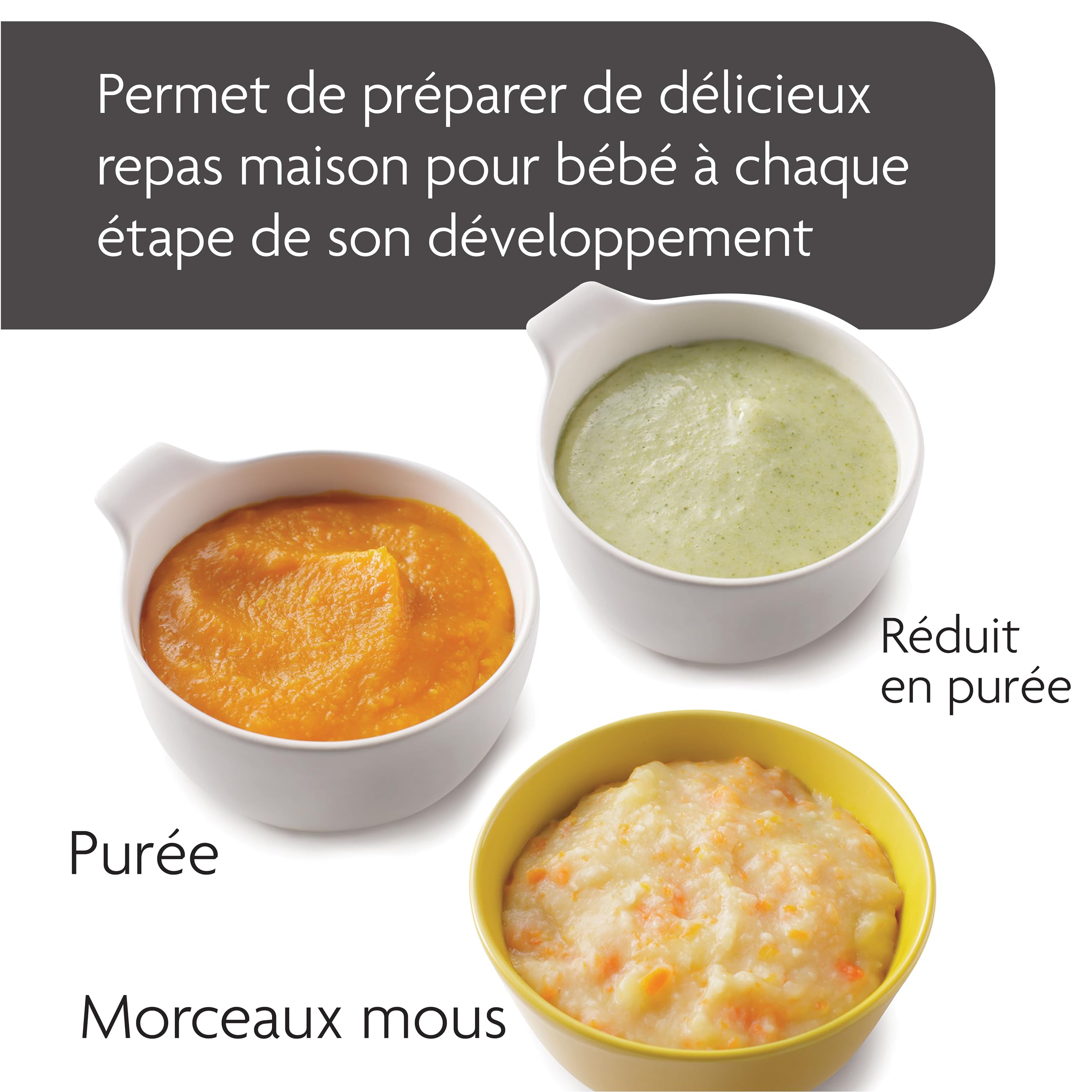 Baby brezza - Food Maker Deluxe - Robot cuisine Multifonction Bébé - Chauffe à la Vapeur Et Mixe Les Aliments par Simple Pression d'un Bouton