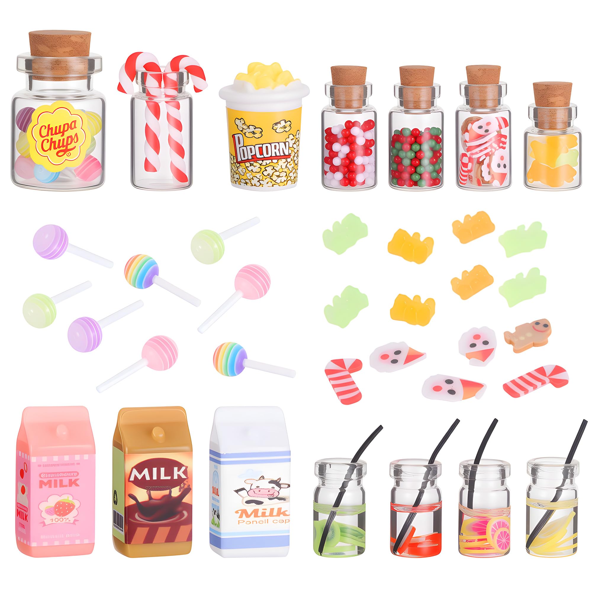 Wichtel Zubehör Mini Essen Set – 1:12 Puppenhaus Miniatur Lebensmittel & Getränke – Perfekt Für Wichteltür Deko Und Süßigkeitenstände