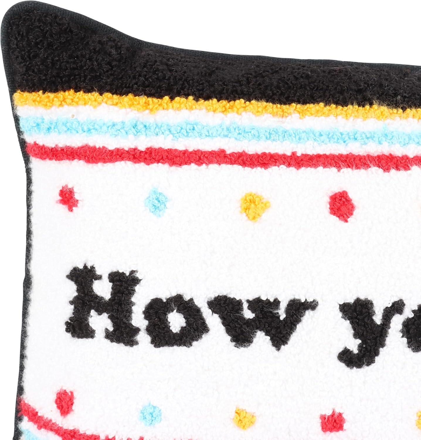Jay Franco Needlepoint Decorative Pillow – 15 Inch Ultra-Soft Stuffed Plushie & Cozy Throw Pillow, Official Licensed Product, White - Friends