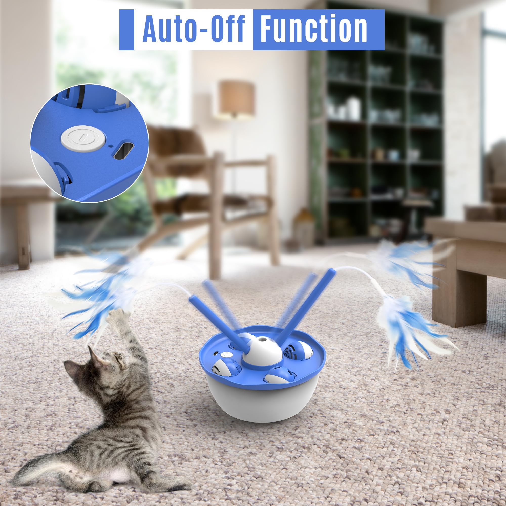 Palla Giocattolo Interattiva Per Gatti Petiepaw - Con Coda Elastica, Movimento Automatico