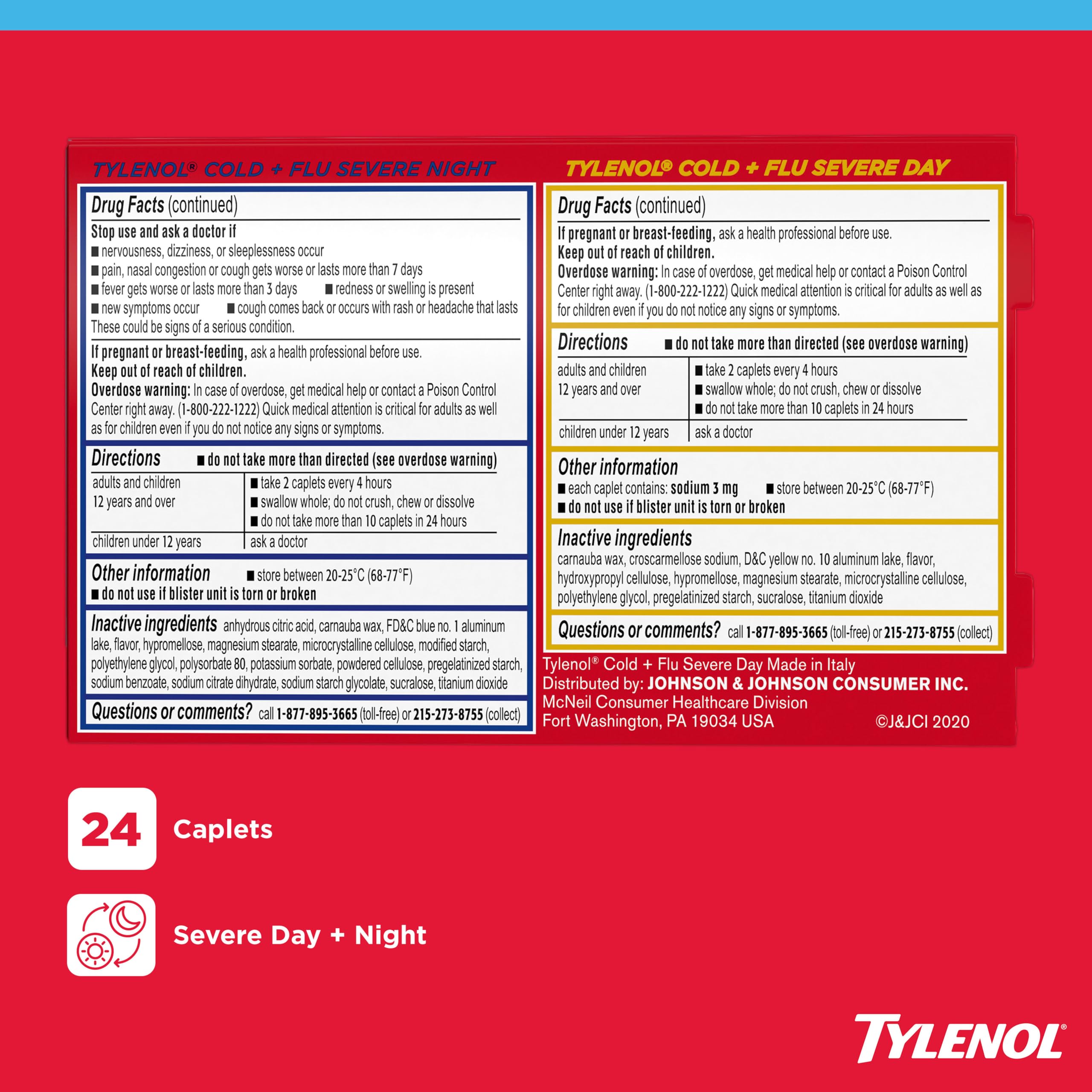 Tylenol Cold + Flu Severe Day & Night Caplets, Combo Pack, 24 Ct — Amazon image 7