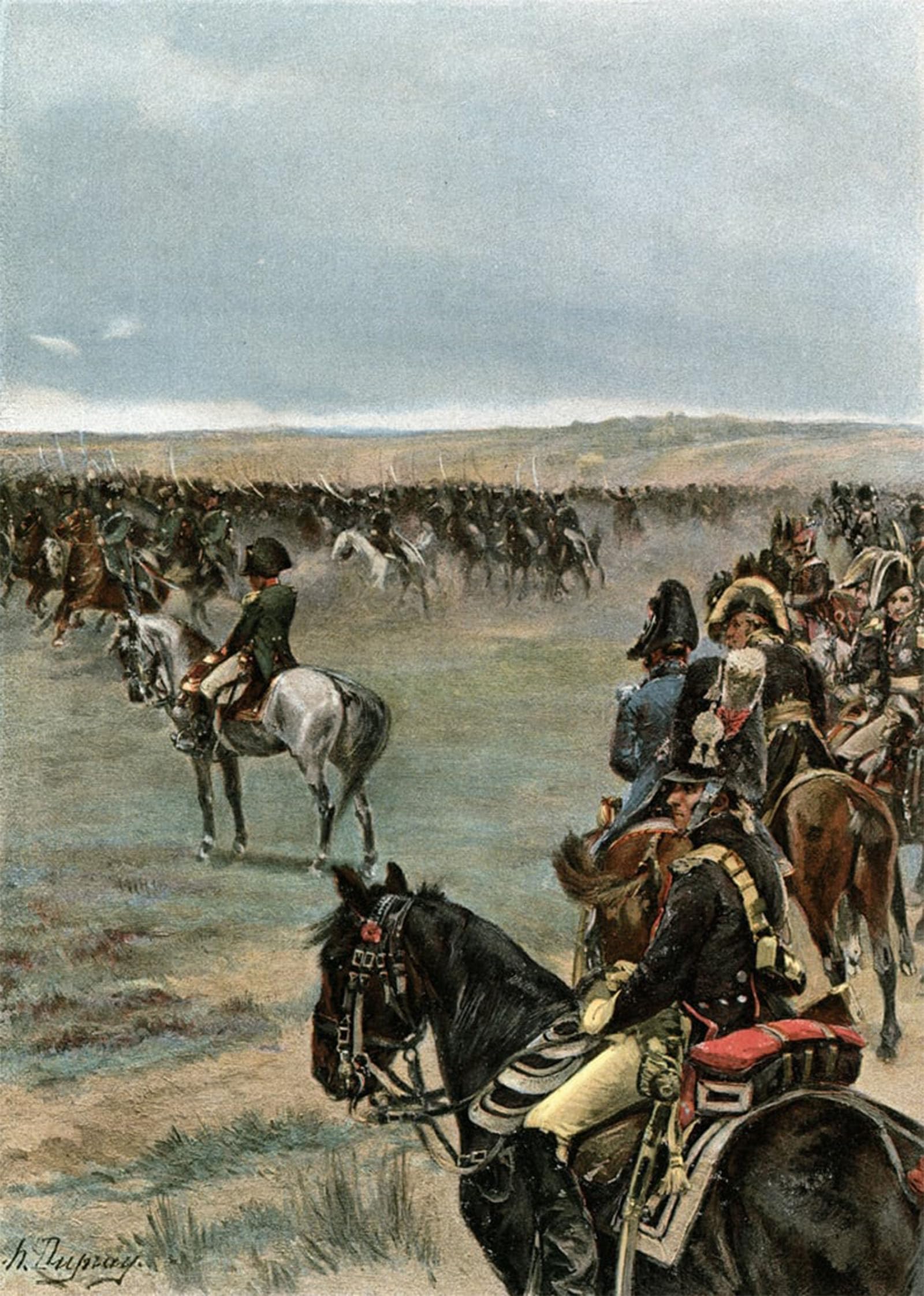 ARTXLXXBN Famous Painting Art Wall Decor Abstract Art Picture Galloping Past Before the Emperor by Henri Louis Animal Pictures for Home Decor 60x90cm