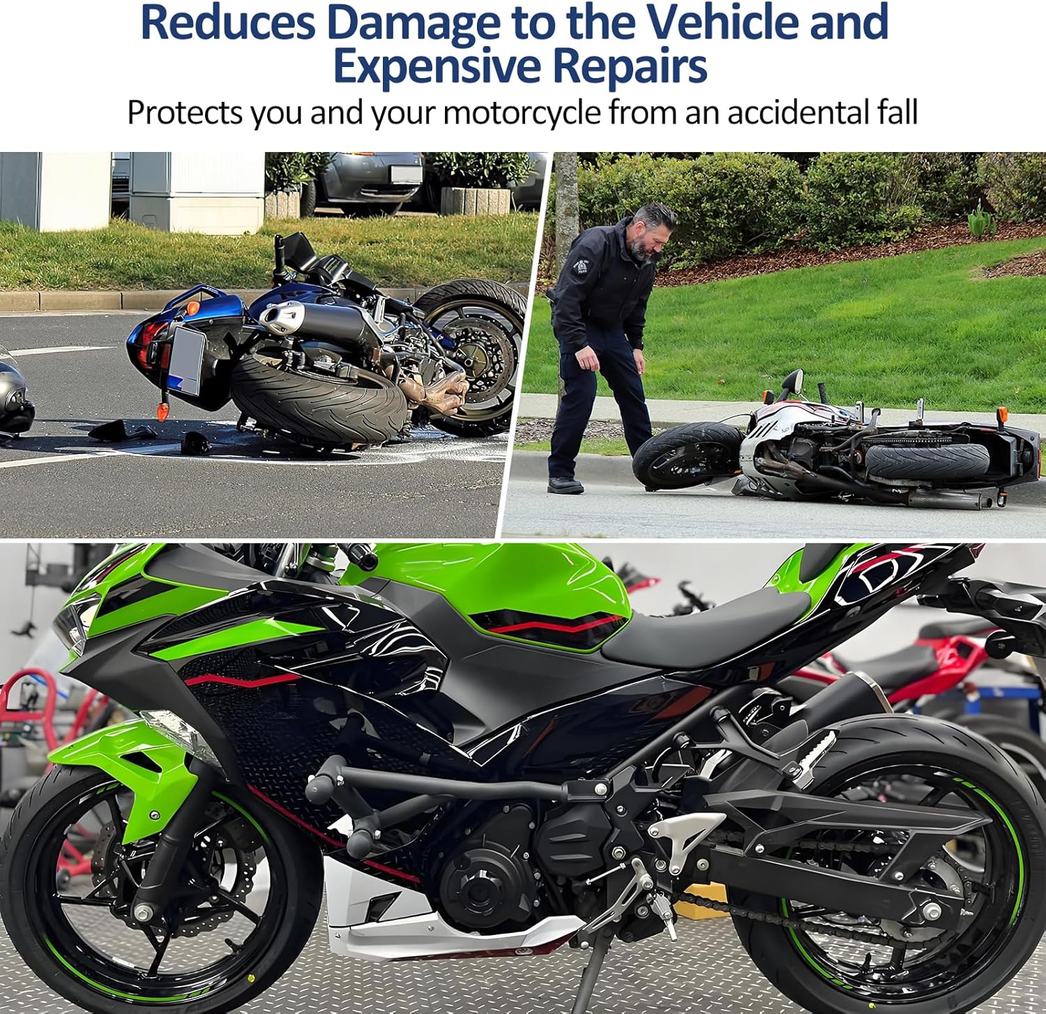 Highway Crash Bars Engine Guard Compatible with Kawasaki Ninja ZX-4R ZX-4RR ZX4R ZX4RR 2023 2024 2025