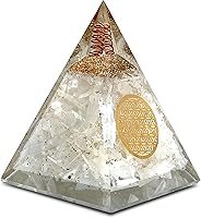 Vista 1 de Pirámide de orgonita de selenita con Flor de la Vida – Generador de Energía Orgónica Hecho a Mano para Meditación, Sanación Reiki y Energía Positiva
