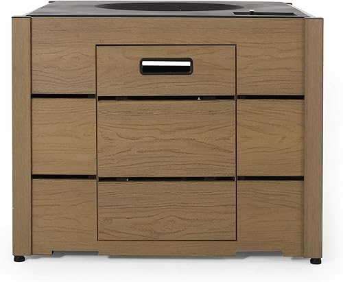 Christopher Knight Home Archie Outdoor - Fogata cuadrada de 40,000 BTU, color marrón