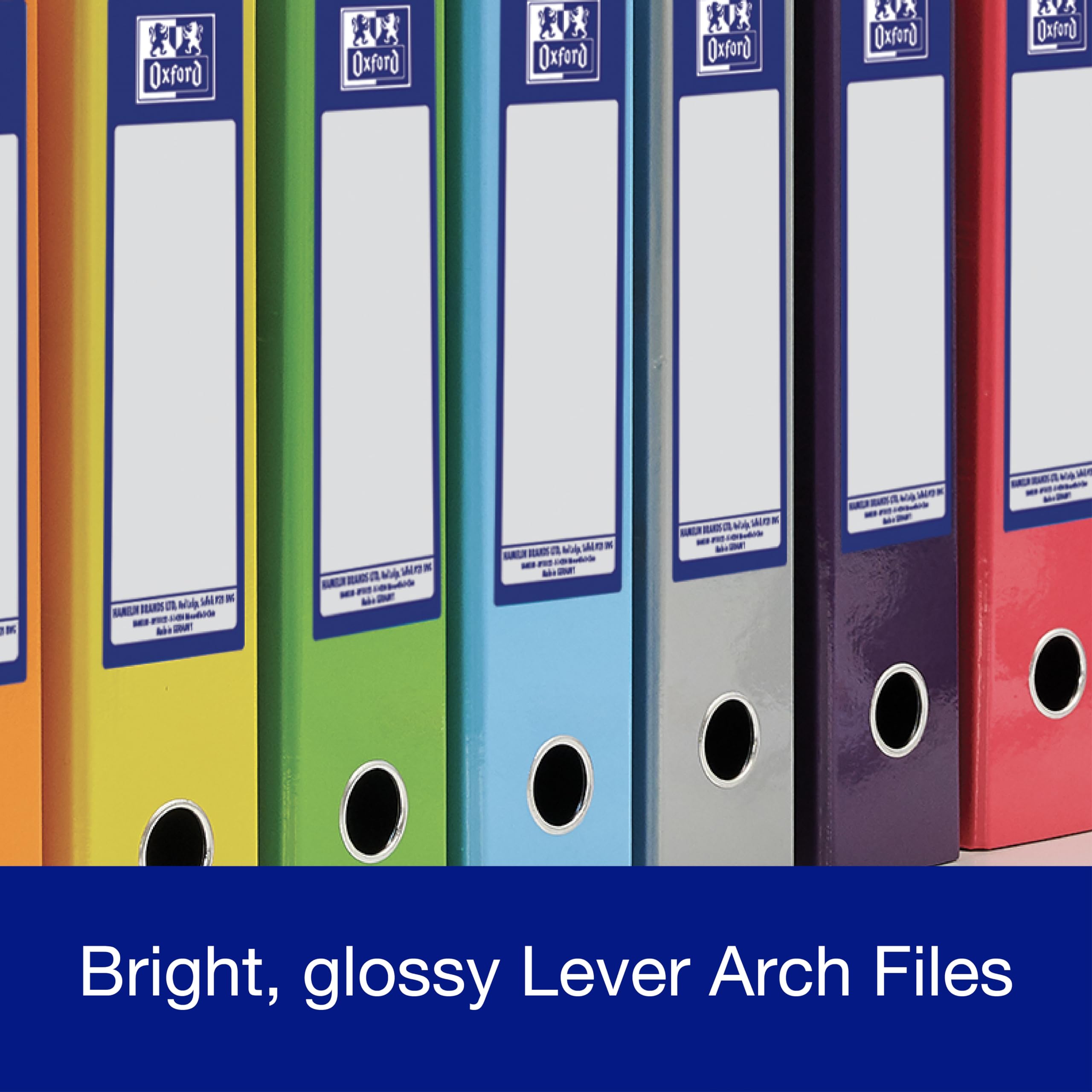 Oxford Premium A4 Lever Arch File, Light Blue Single Folder, Heavy Duty - Image 3