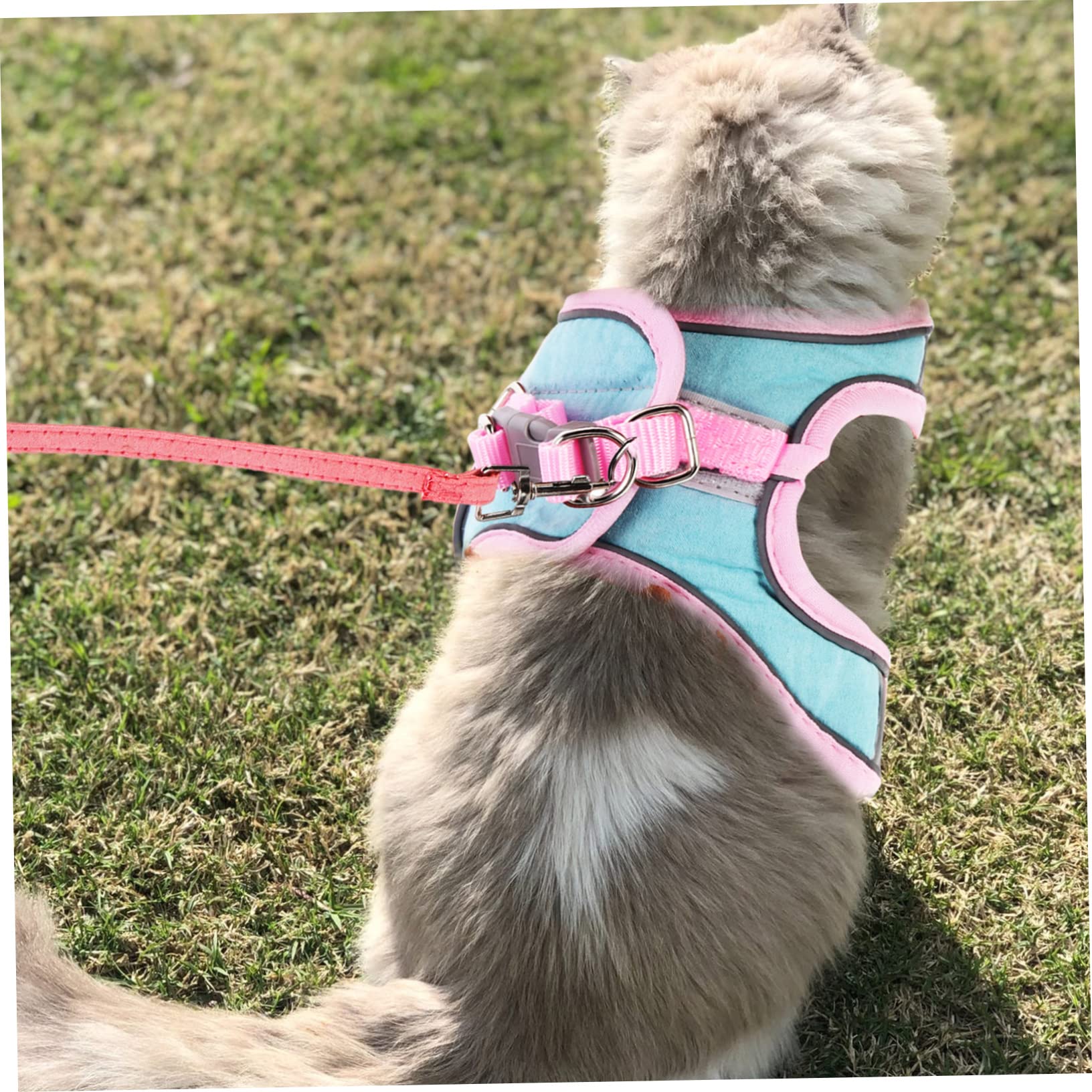 Happyyami 4 Ensembles Harnais pour Animaux de Compagnie Gilet de Tenue de Harnais de Marche pour Animaux de Compagnie Laisse Chat extérieur Ensemble Laisse Chat débardeurs Protection