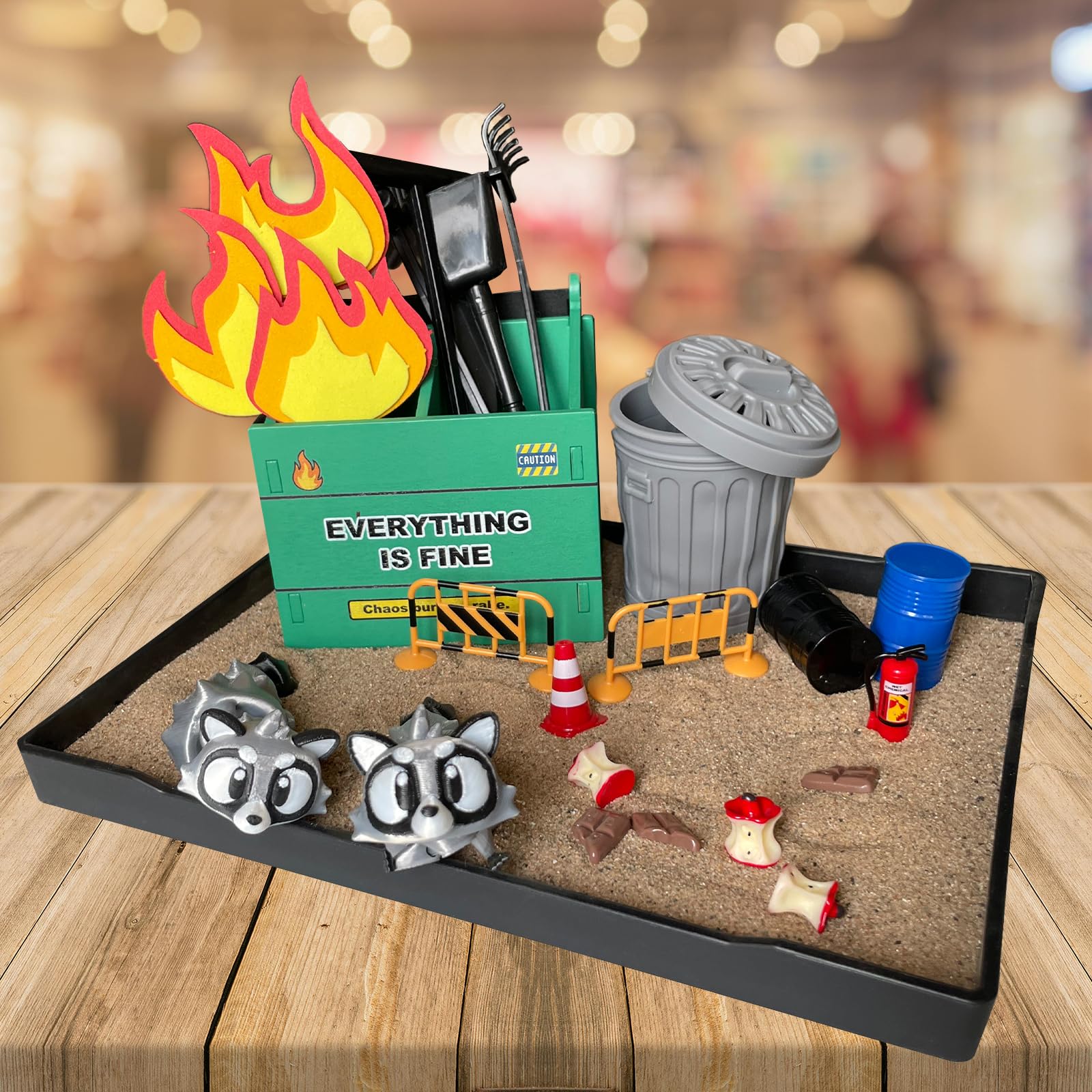 Amazon.com: Threeheng Dumpster Fire Zen Garden Desk Set - Trash