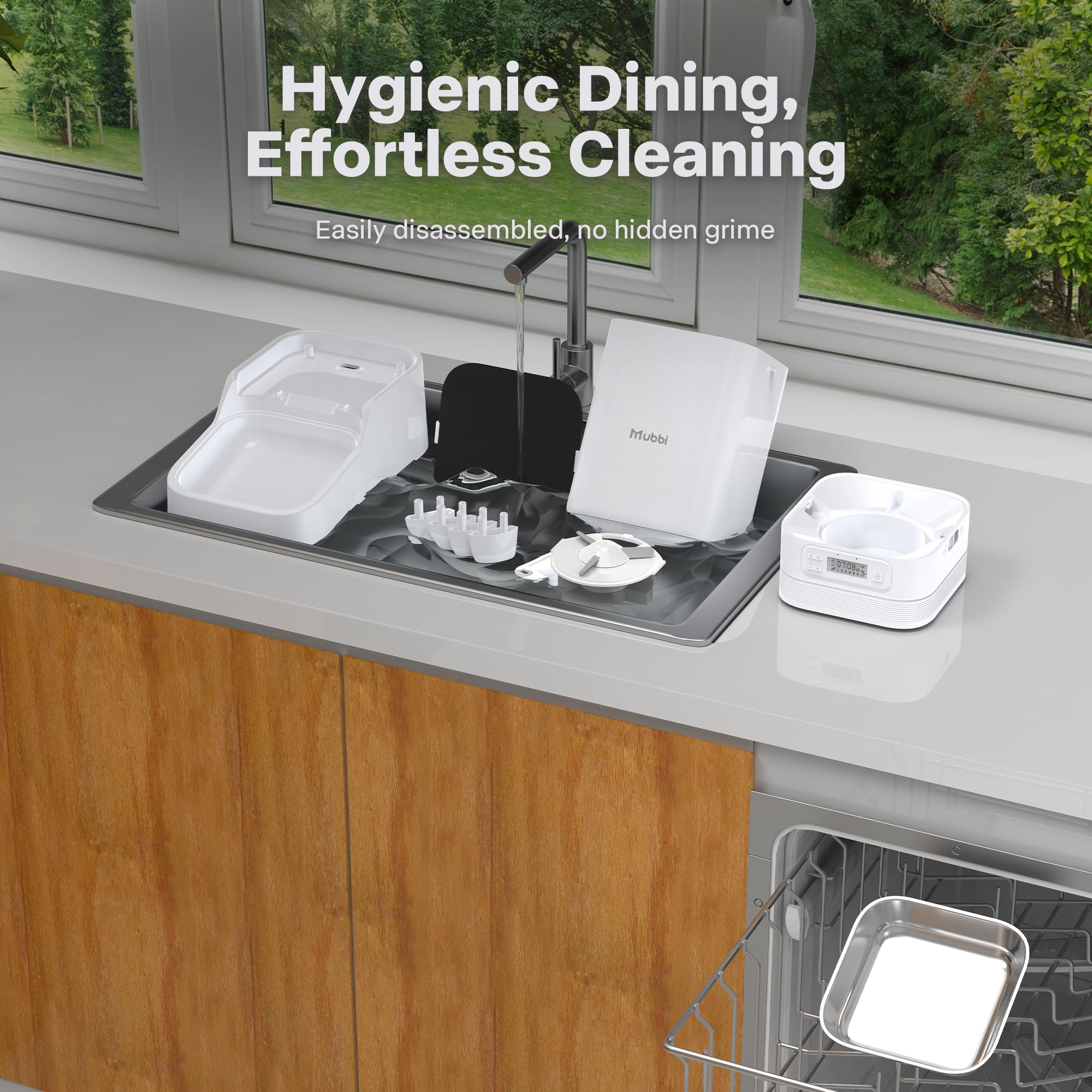 Comedero automático para gatos, 7 L, dispensador de alimentos para perros, 1-6 comidas, ideal para múltiples mascotas, doble fuente de alimentación, estable