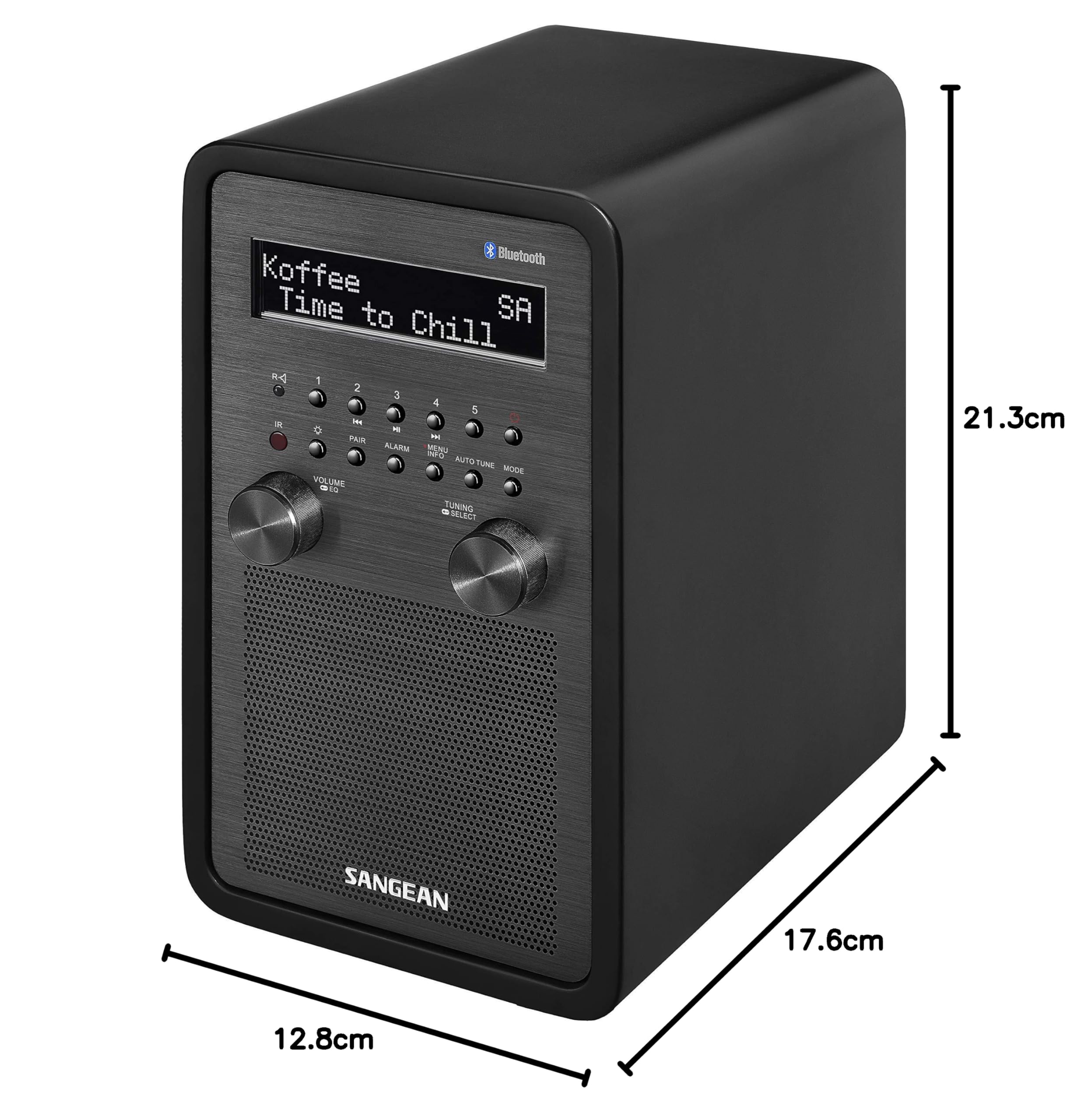 Sangean DDR-60BT Radio Digital (Dab+, Radio FM, Entrada Auxiliar, RDS, Conector de Altavoces), Color Negro Mate