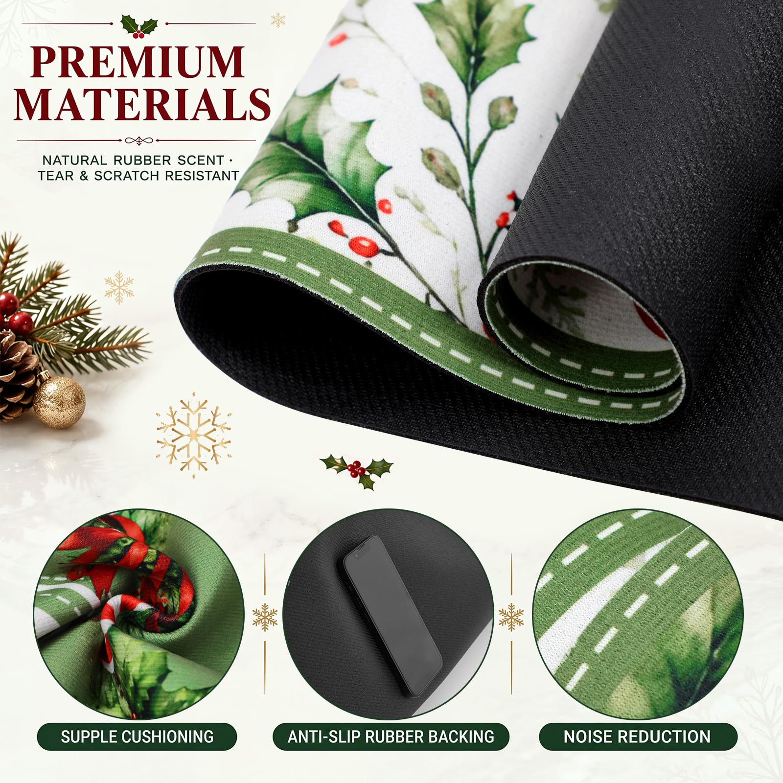 Juego de alfombrillas de Mahjong de Navidad con bolsa de