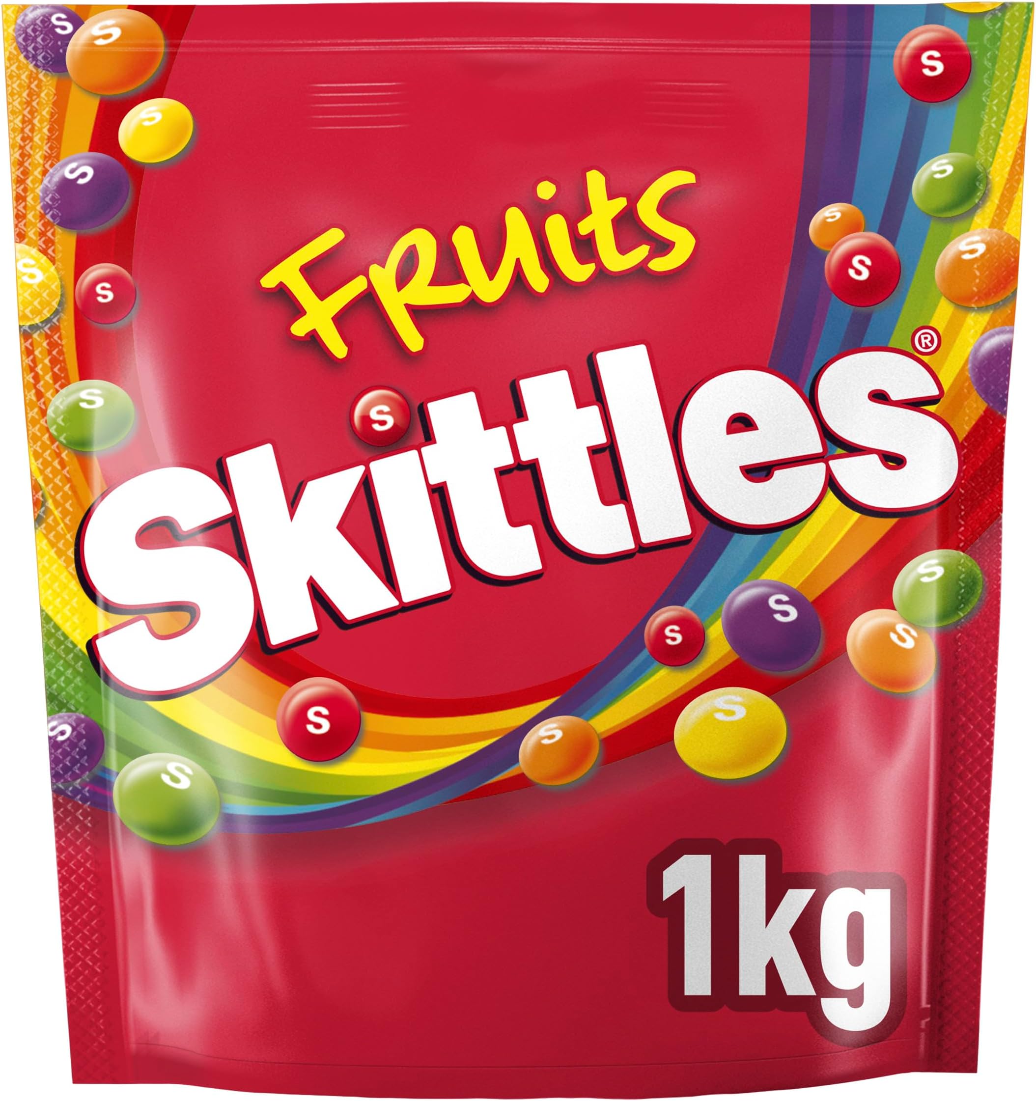 Skittles Sweets Bag, Fruit Flavoured, 1Kg, Vegan, Bulk Sweets Bag, Ideal for gift, snacks and sharing