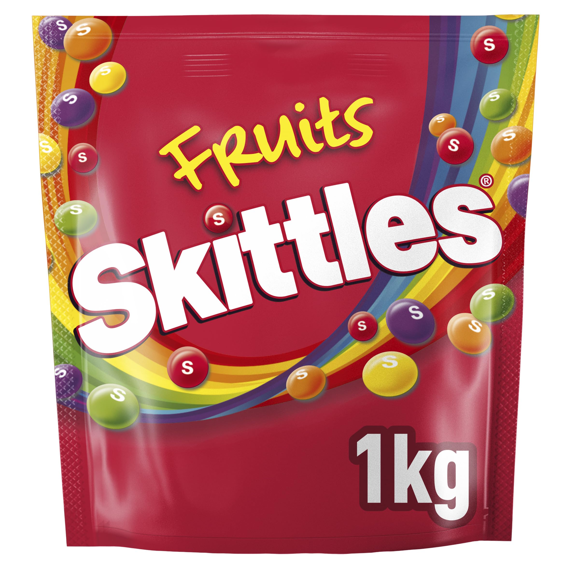 Skittles Sweets Bag, Fruit Flavoured, 1Kg, 1 kg (Pack of 1), Lime,orange