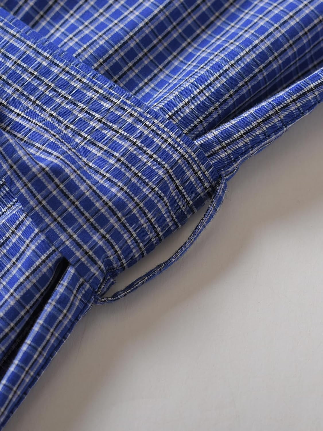 Esenchel Men's Cotton Plaid Robe Lightweight Bathrobe with Pockets