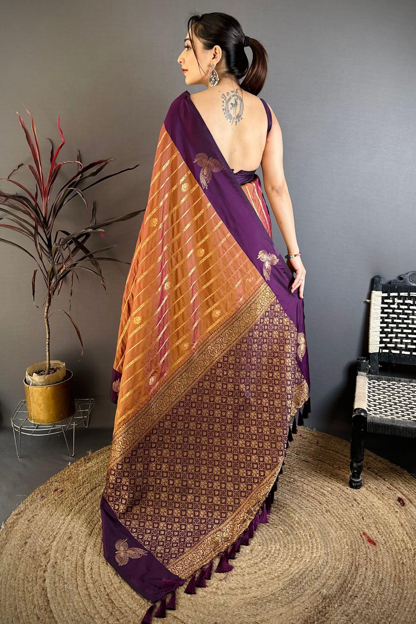SGF11 Women's Kanjivaram Pure Soft Silk Saree With Unstitched Blouse Piece product image 3