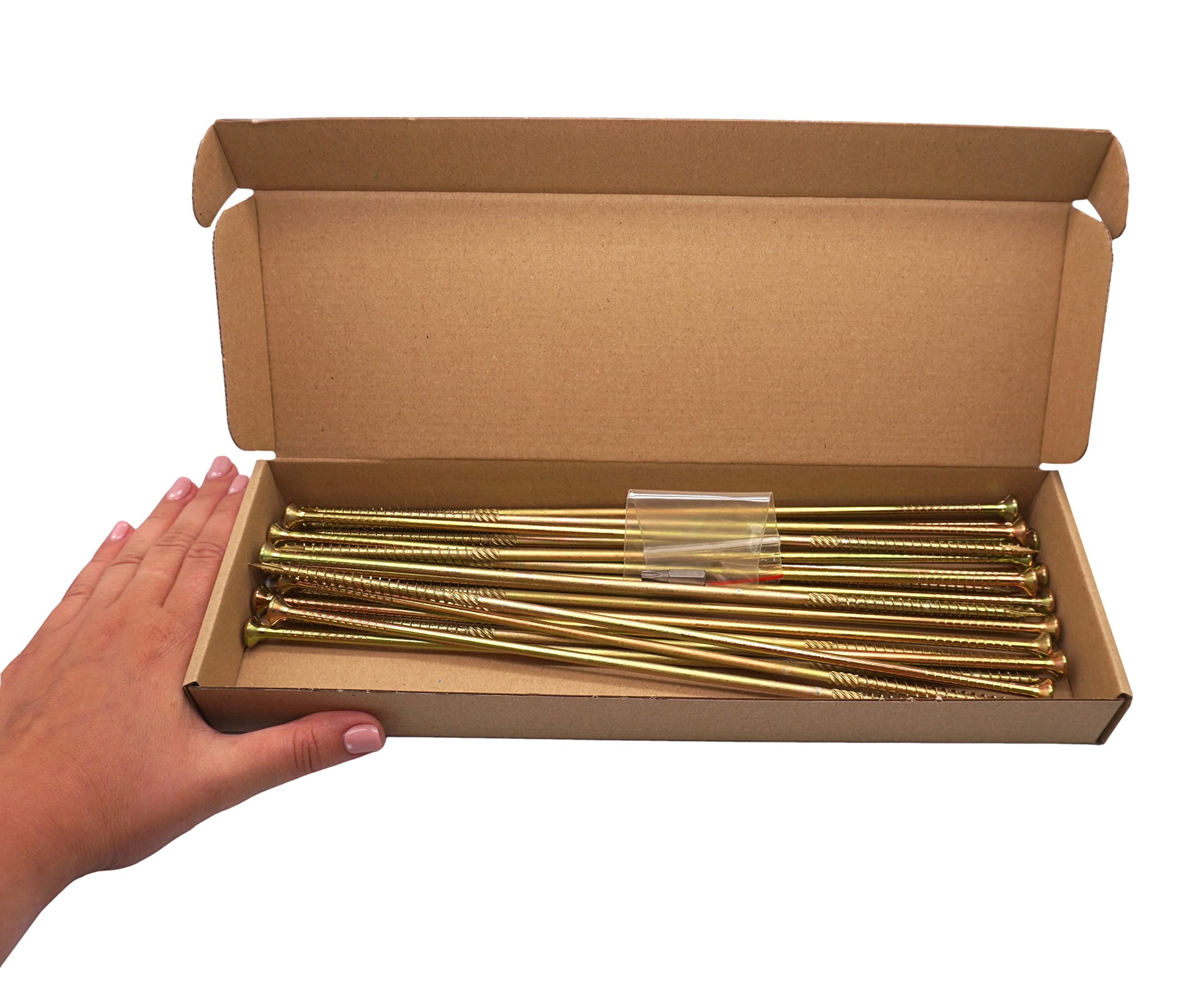 Viti Per Legno 6.0x300mm Testa Torx Gialle - 20 Pezzi, Zincate, Per Truciolato