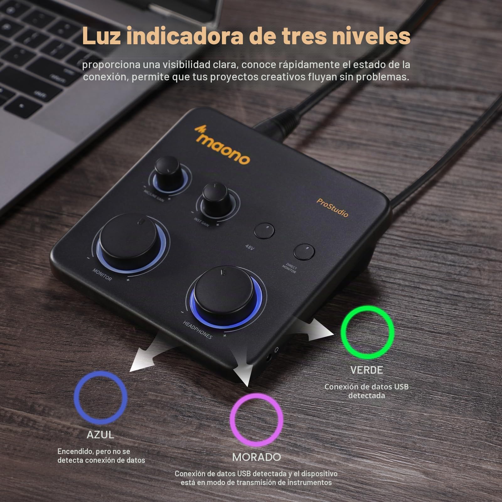 MAONO Mezclador de audio USB: interfaz con entrada XLR, software de enrutamiento de 24 bits/192 kHz, loopback, controlador ASIO para grabación de música, estudio en casa, guitarra, podcasts, streaming