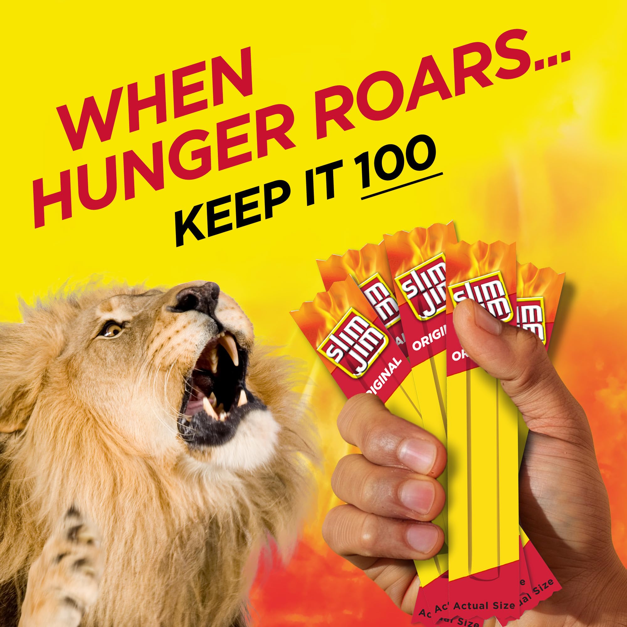 Slim Jim Smoked Meat Sticks Original Flavor 6g Protein Per Serving Snack Size 0 28 oz 100 Count — view 5