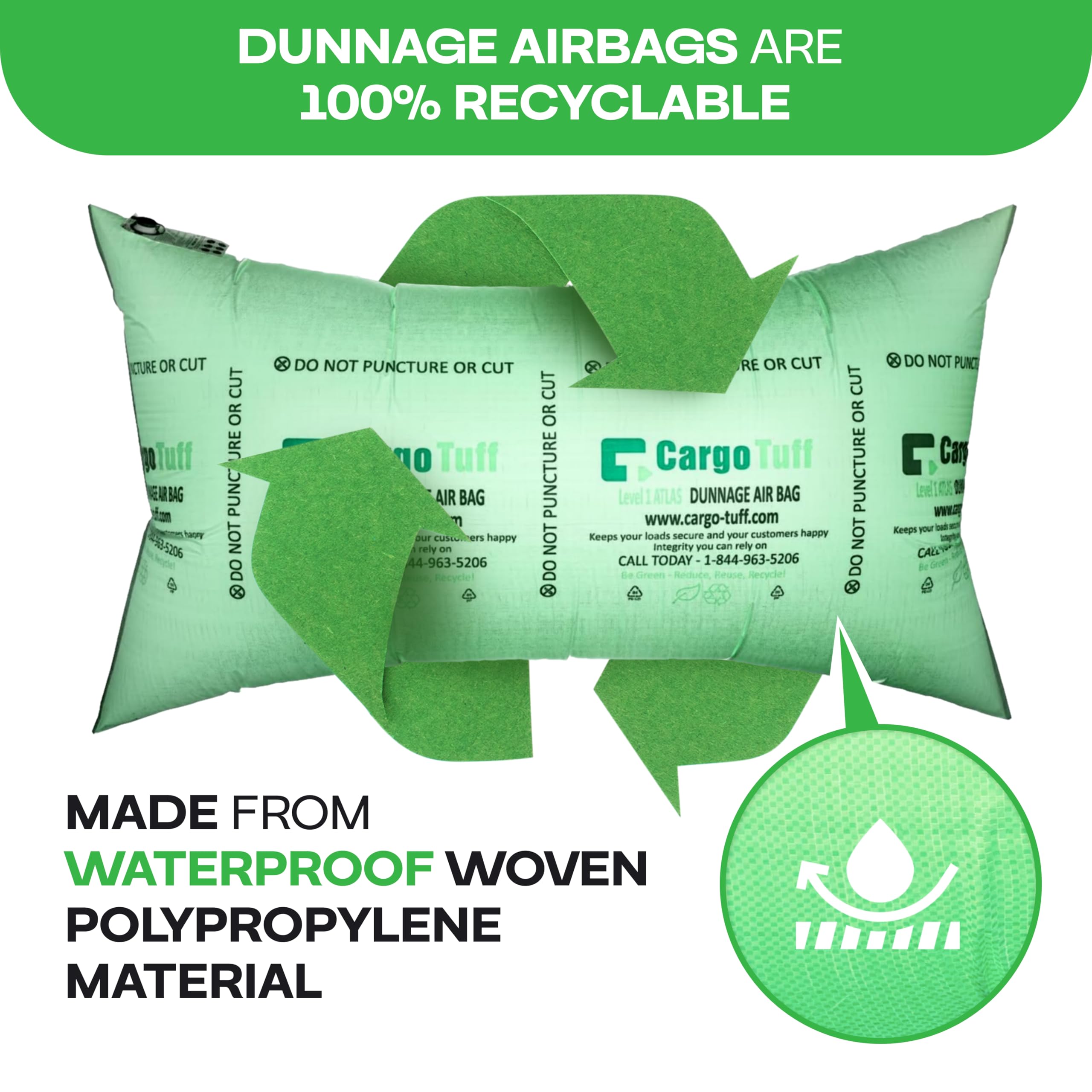 IDL Packaging Lot de 20 airbags de calage en polypropylène tissé, niveau 1 – Fabriqués aux États-Unis – Remplissez le vide dans les camions et les expéditions intermodales, réutilisables – Airbags de
